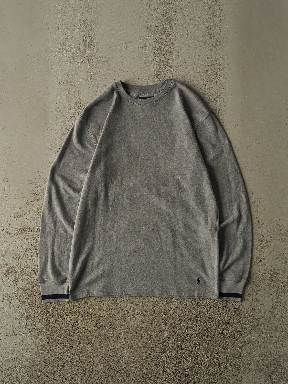 Vintage Y2K Grey Polo Lightweight Crewneck (L/XL)