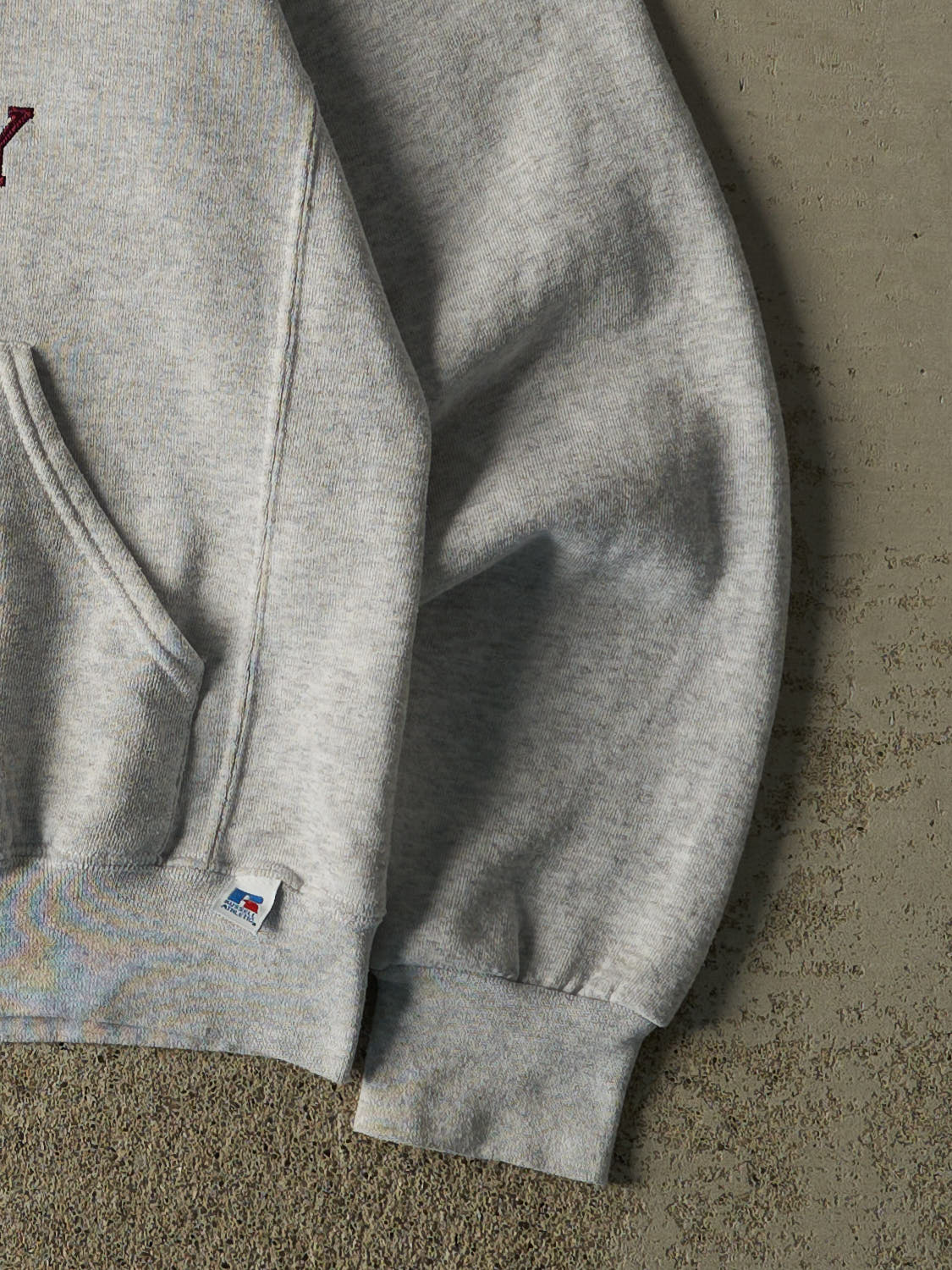 Vintage Y2K Heather Grey Russell Athletic Harvard University Embroidered Hoodie (S)