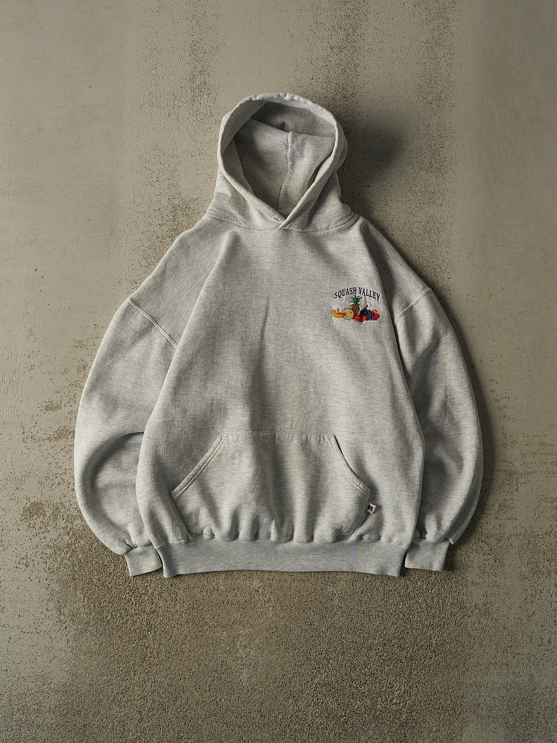Vintage 90s Heather Grey Russell Athletic Squash Valley Hoodie (M/L)
