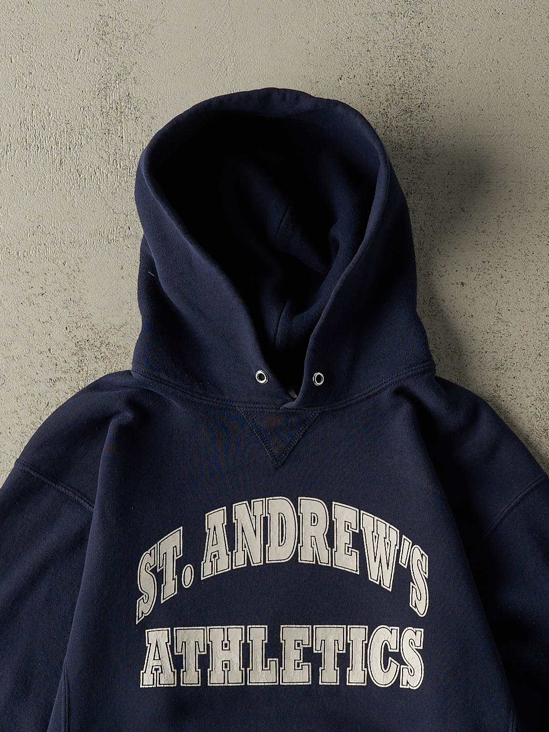 Vintage Y2K Navy Blue Russell Athletic St Andrews Athletics Hoodie (M)