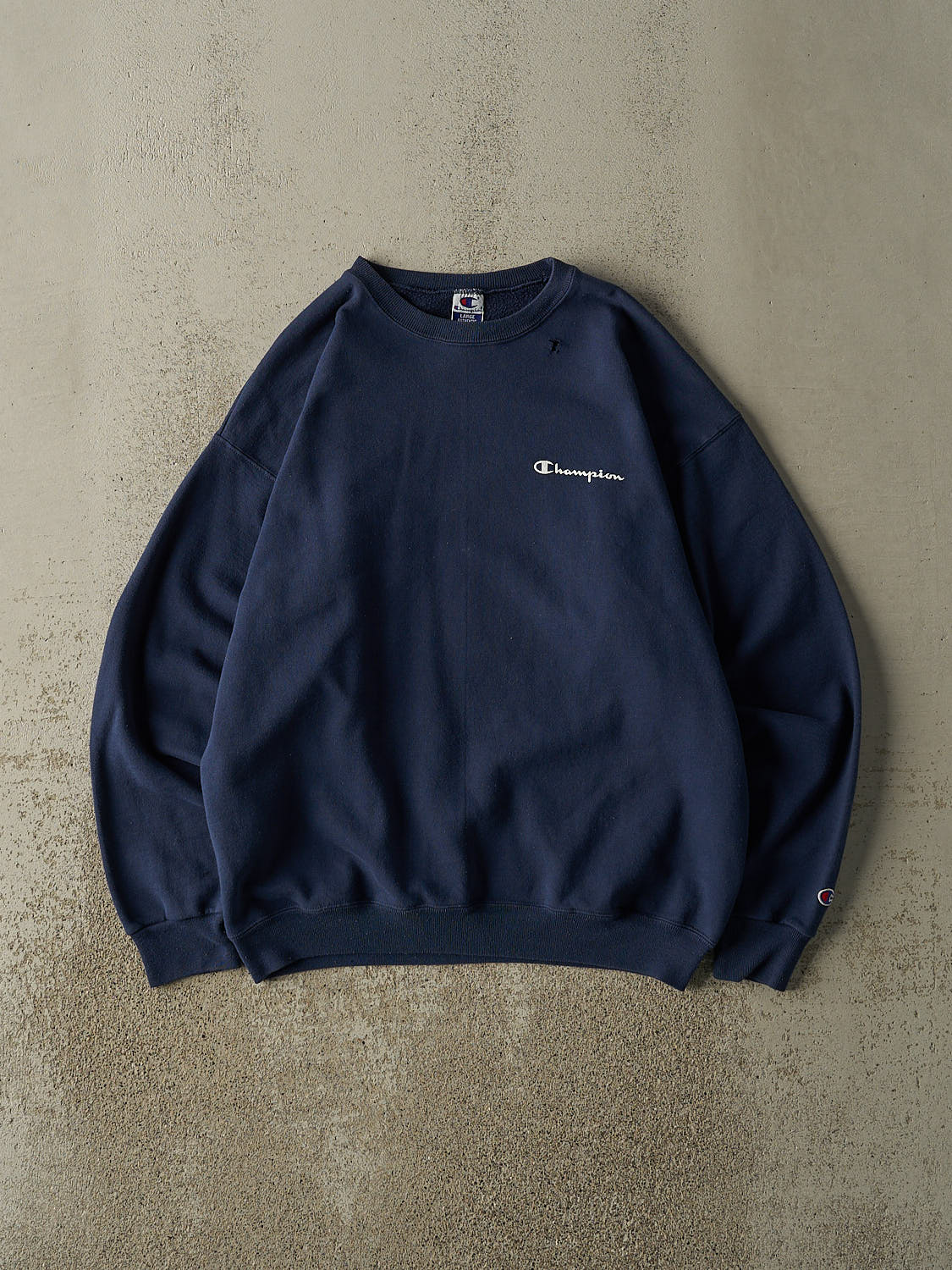 Vintage 90s Navy Blue Champion Logo Crewneck (M/L)