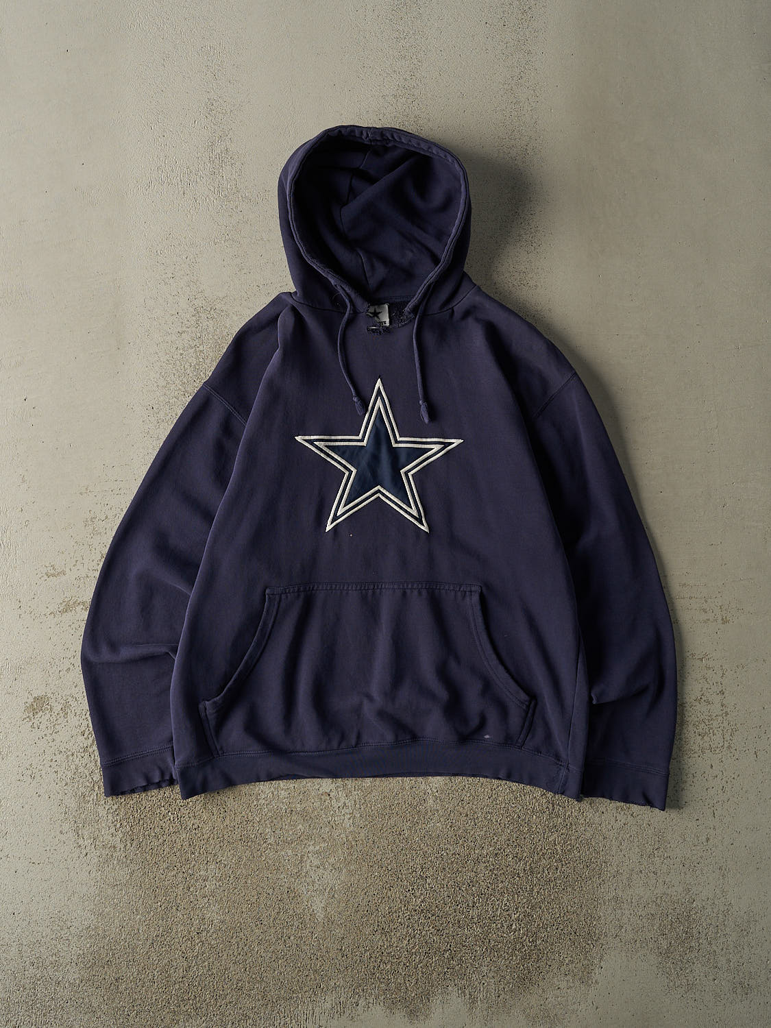 Vintage 90s Navy Blue Dallas Cowboys Embroidered Hoodie (XL)