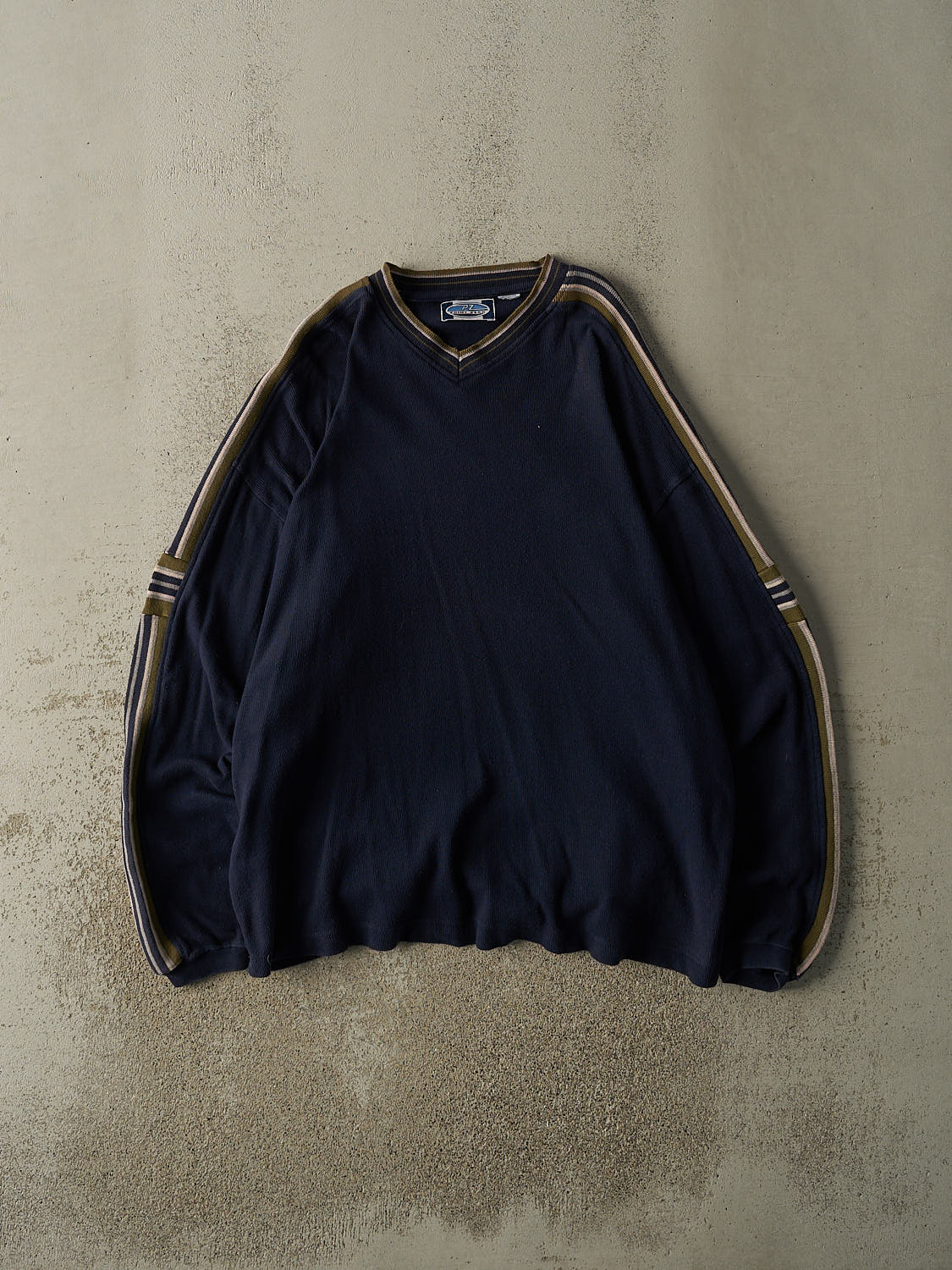 Vintage 90s Navy Blue Point Zero Knit Long Sleeve (XL/XXL)