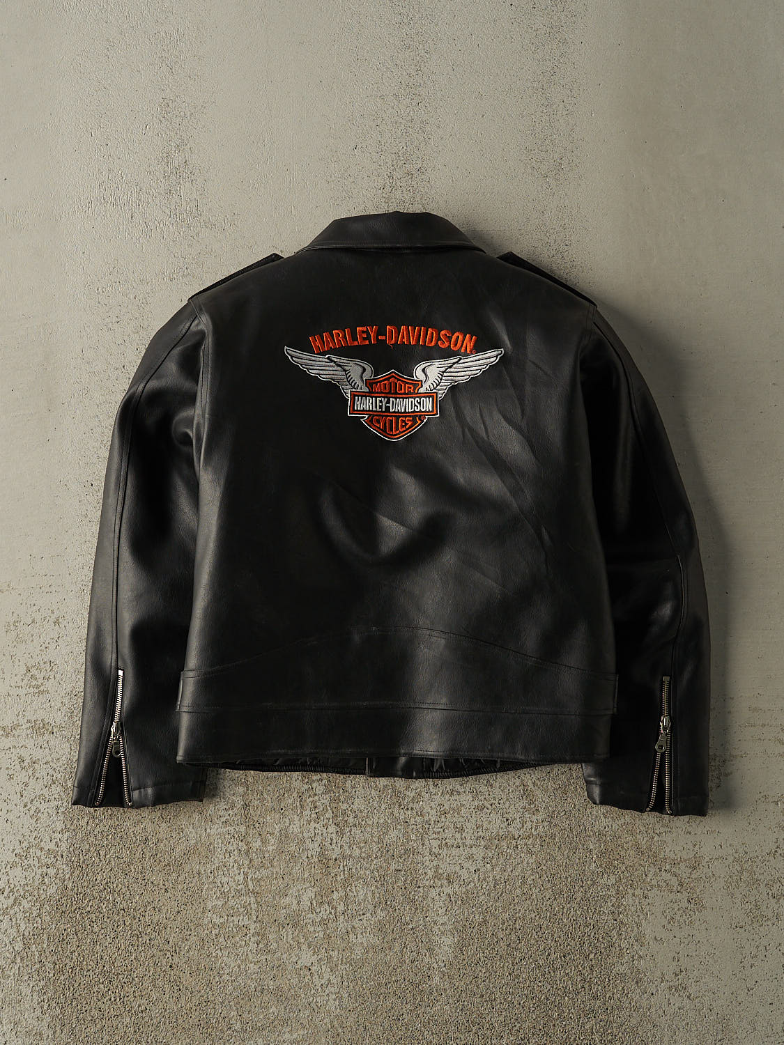 Vintage Y2K Black Harley Davidson Leather Biker Jacket (XS)