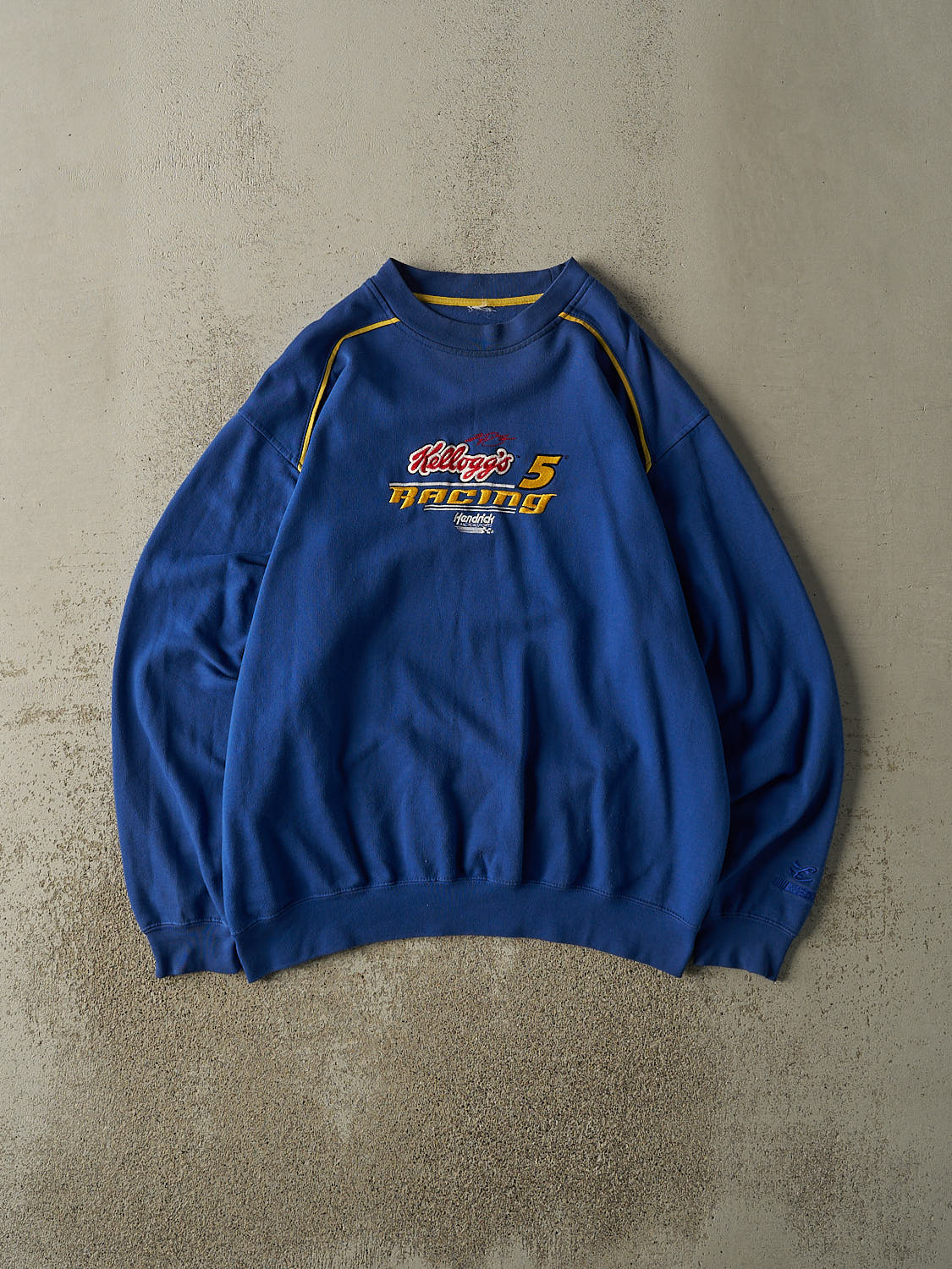 Vintage 90s Blue Kellogs Nascar Racing Embroidered Crewneck (XL)