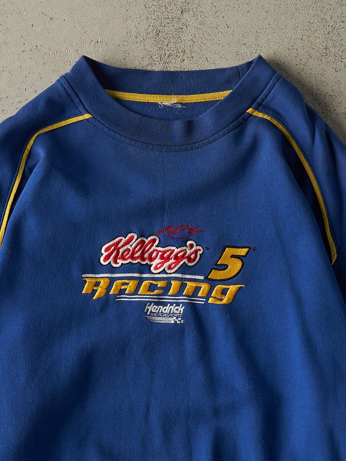 Vintage 90s Blue Kellogs Nascar Racing Embroidered Crewneck (XL)