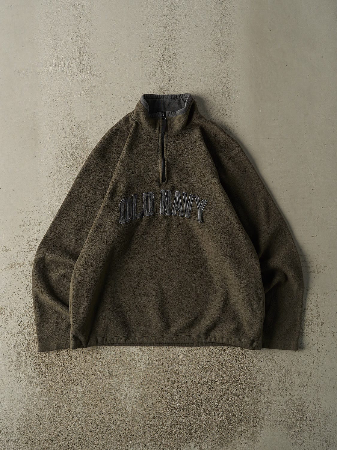 Vintage 90s Green Old Navy Embroidered Quarter Zip Fleece (L/XL)