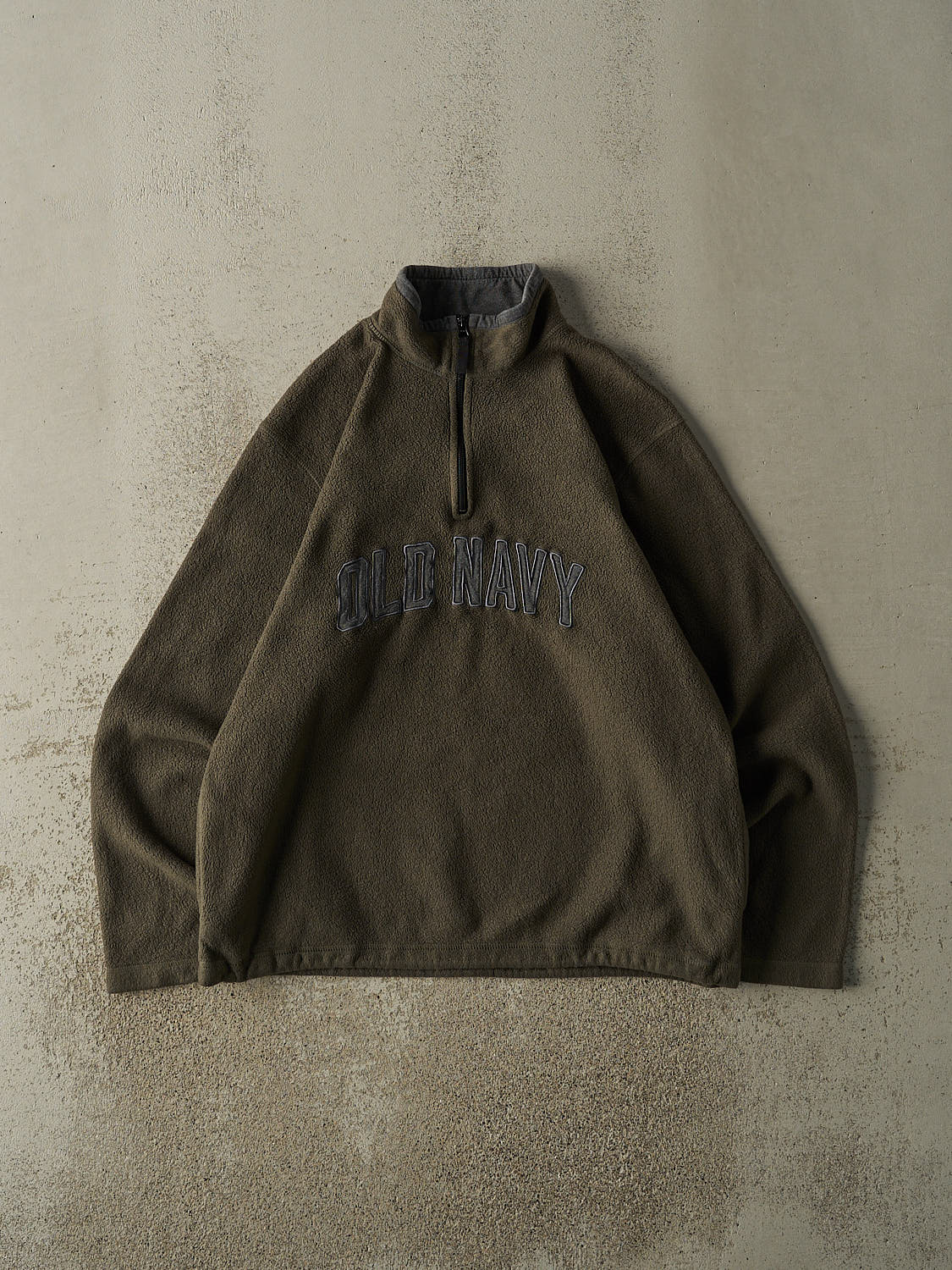 Vintage 90s Green Old Navy Embroidered Quarter Zip Fleece (L/XL)