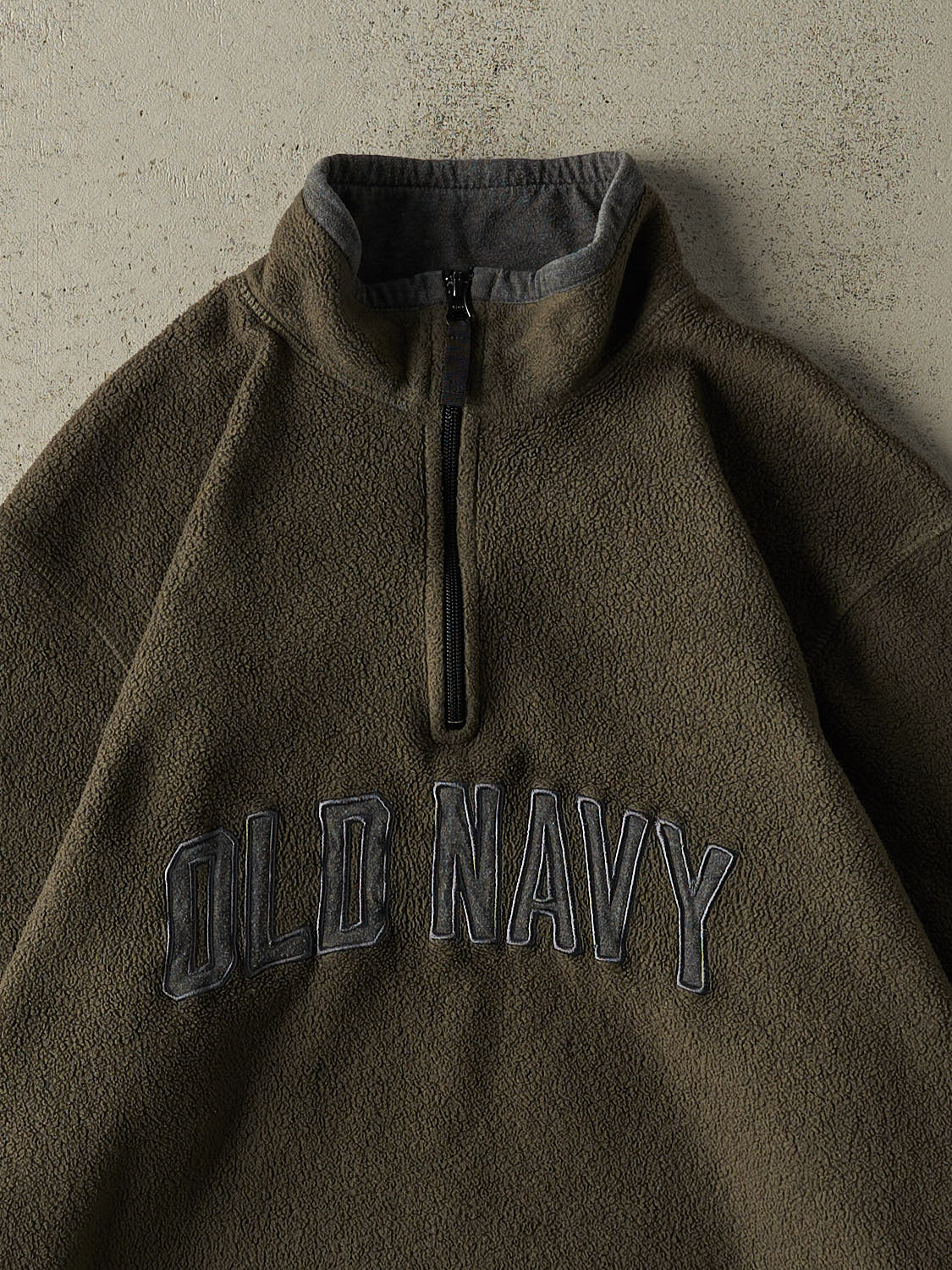 Vintage 90s Green Old Navy Embroidered Quarter Zip Fleece (L/XL)