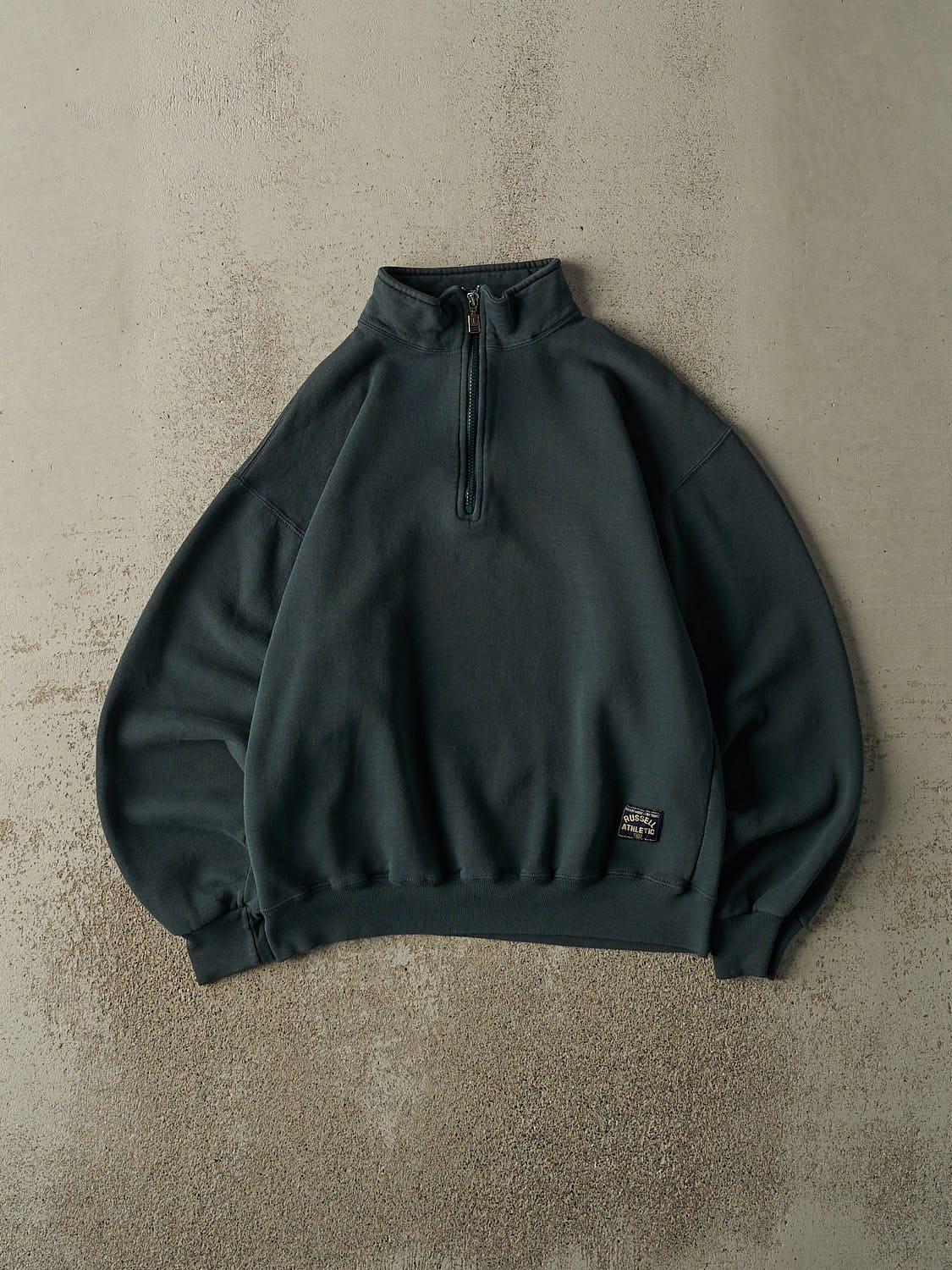 Vintage 90s Green Russell Athletic Quarter Zip Sweater (S/M)