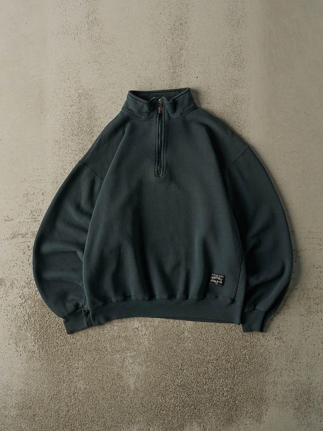 Vintage 90s Green Russell Athletic Quarter Zip Sweater (S/M)