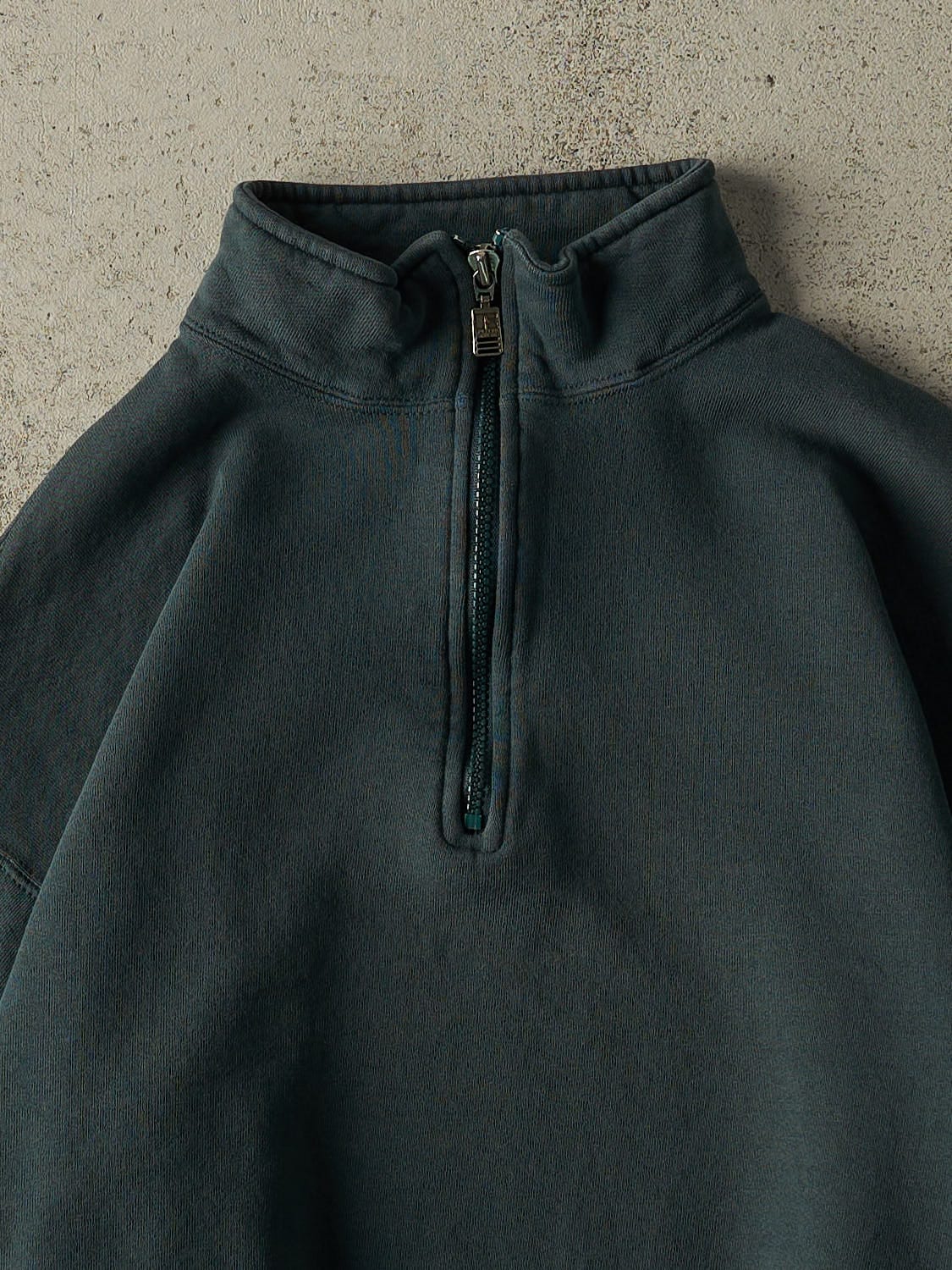 Vintage 90s Green Russell Athletic Quarter Zip Sweater (S/M)