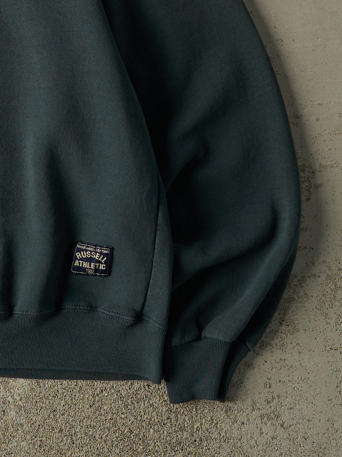 Vintage 90s Green Russell Athletic Quarter Zip Sweater (S/M)