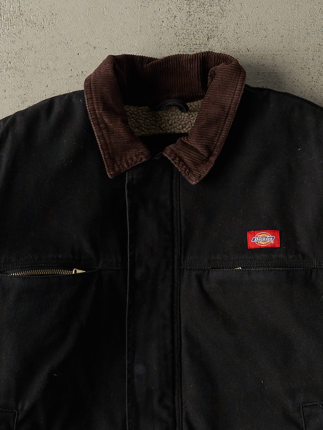 Vintage Y2K Black Dickies Sherpa Lined Work Jacket (M)