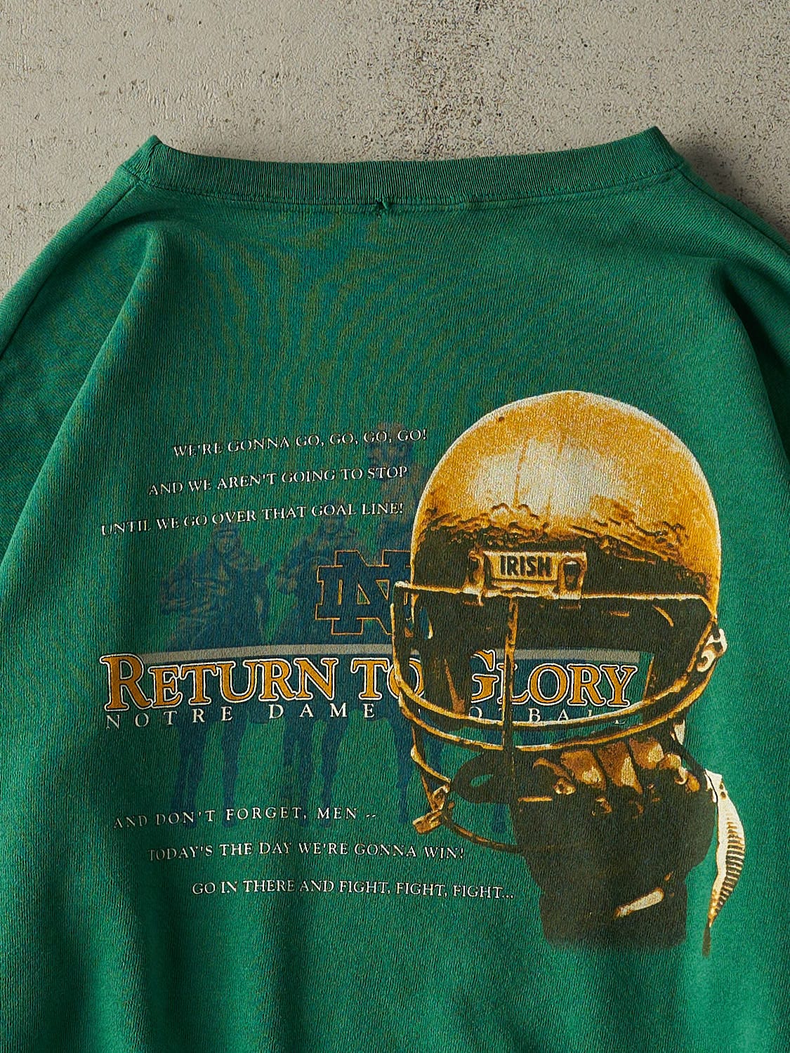 Vintage 90s Green University of Notre Dame Football Crewneck (L/XL)