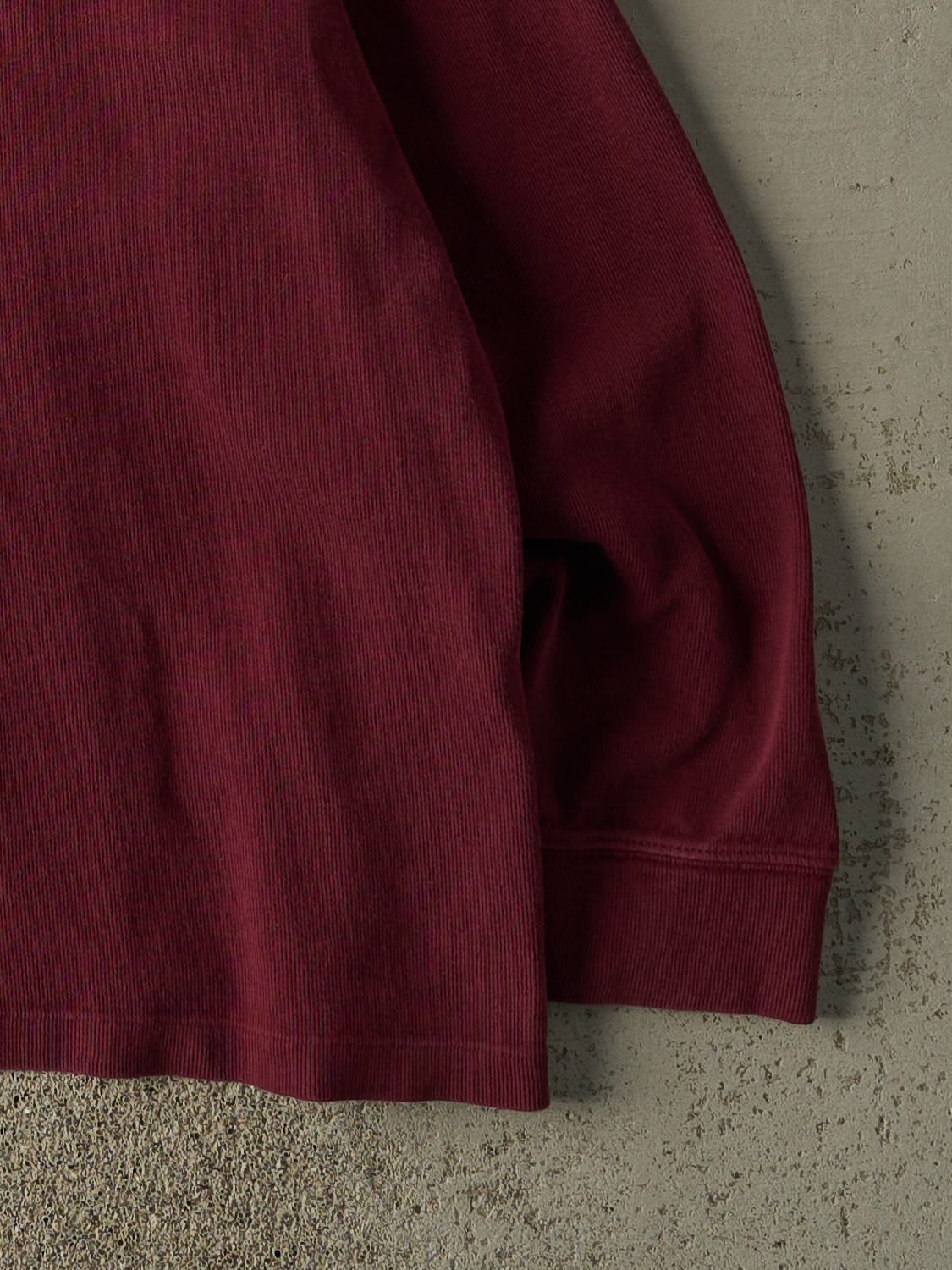 Vintage Y2K Burgundy Polo Ralph Lauren Quarter Zip Sweater (XL/XXL)