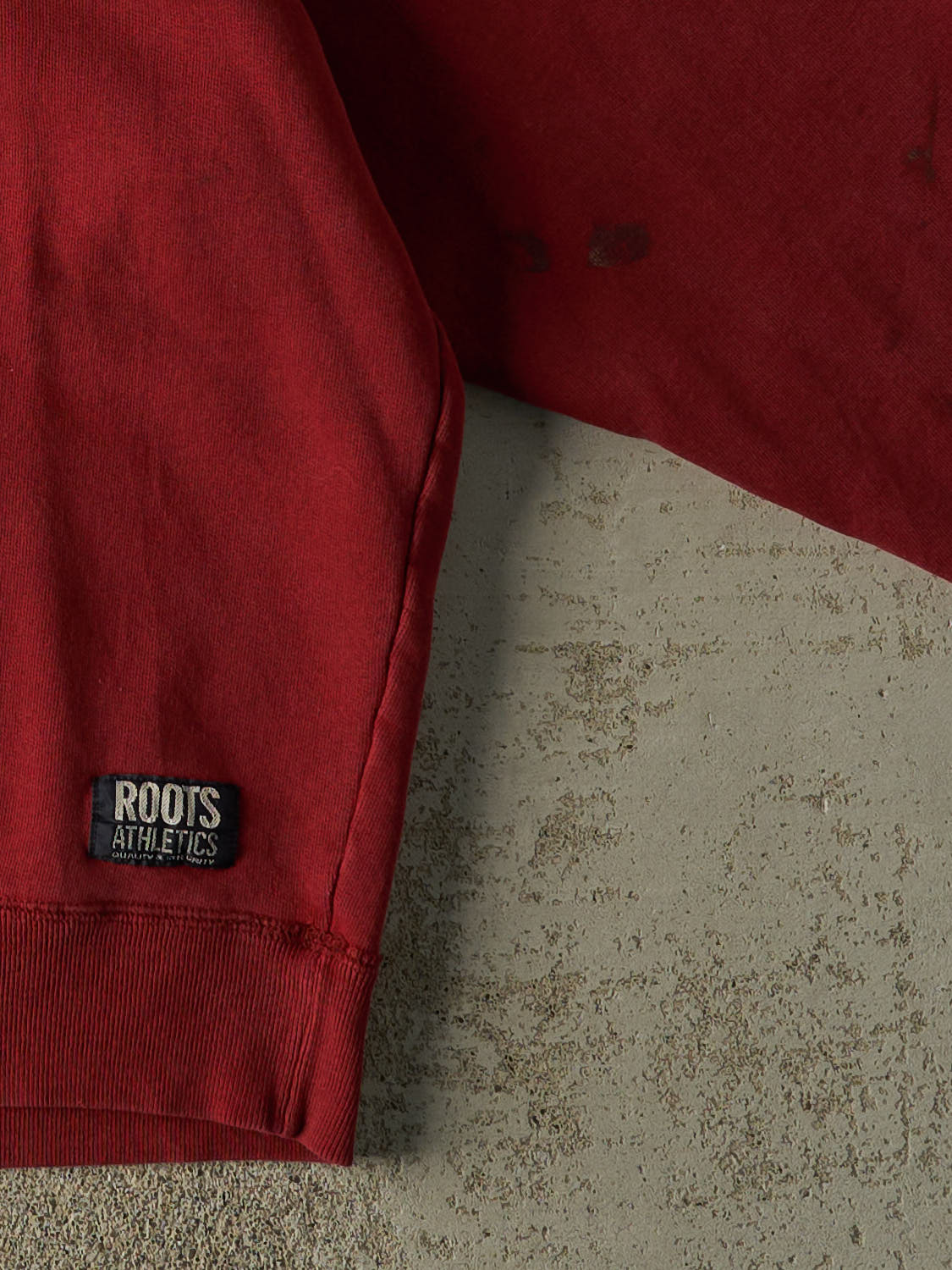 Vintage Y2K Burgundy Roots Athletic Embroidered Crewneck (XL)