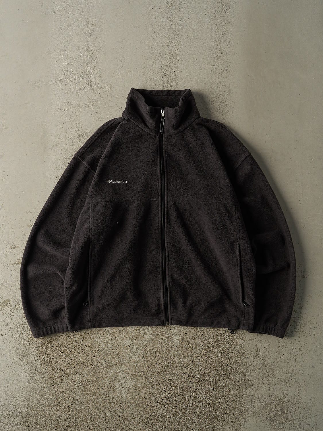 Vintage Y2K Charcoal Grey Columbia Embroidered Zip Up Fleece (L/XL)