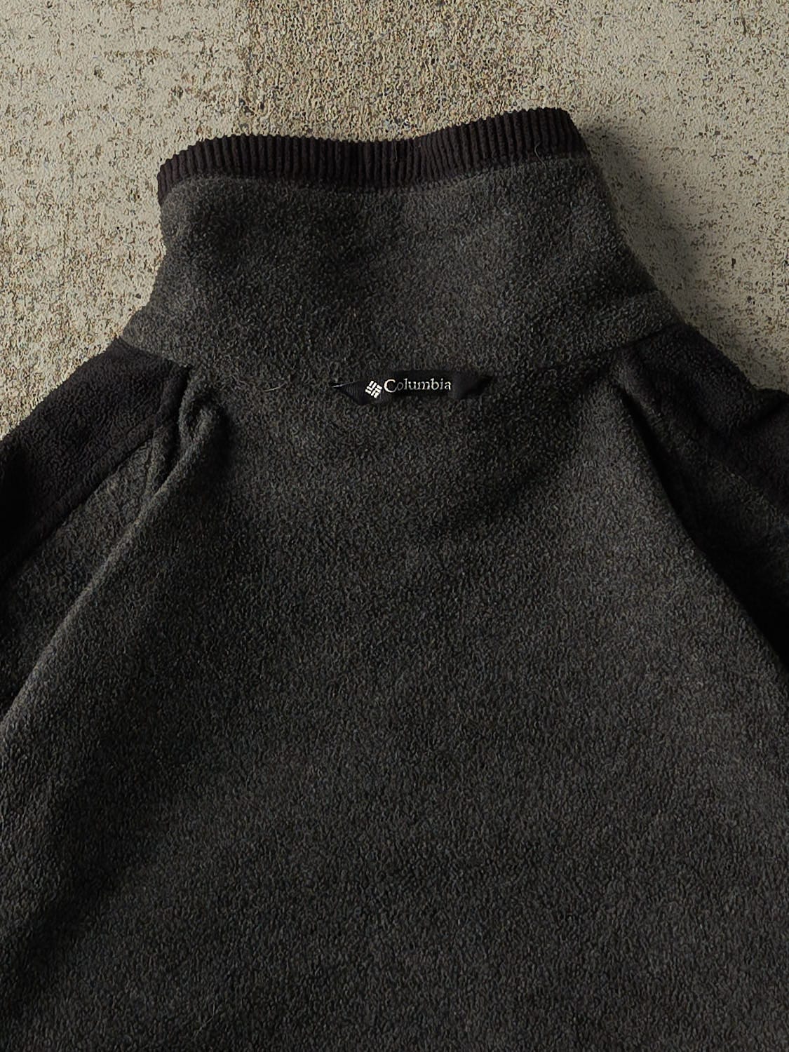 Vintage Y2K Charcoal Grey & Black Columbia Fleece (L/XL)