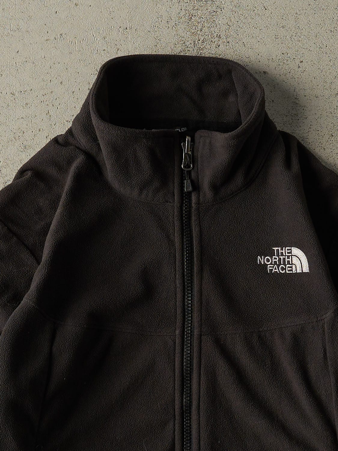 Vintage Y2K Charcoal Grey The North Face Zip Up Fleece (S/M)