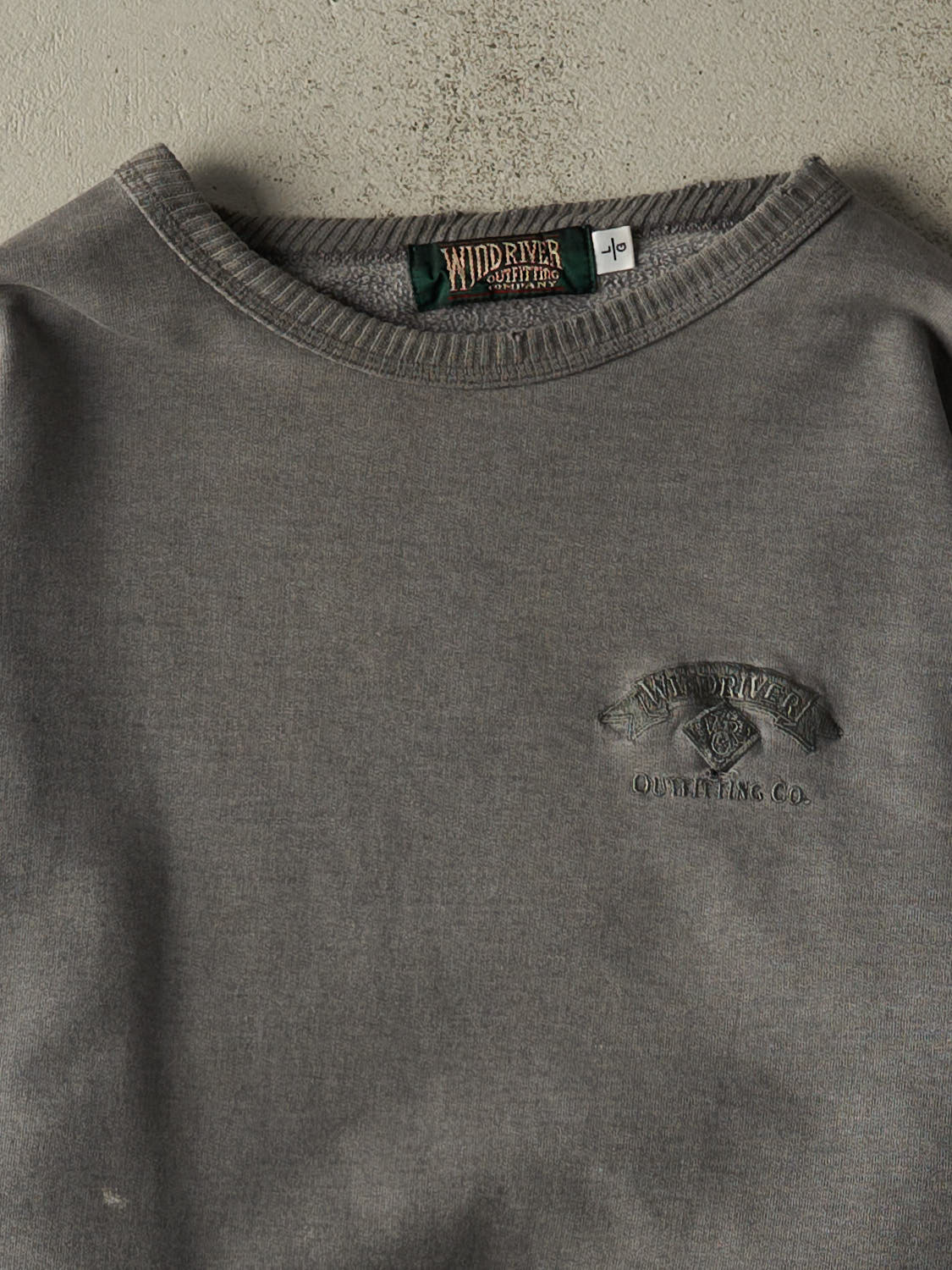 Vintage 90s Washed Grey Wind River Embroidered Crewneck (XL/XXL)