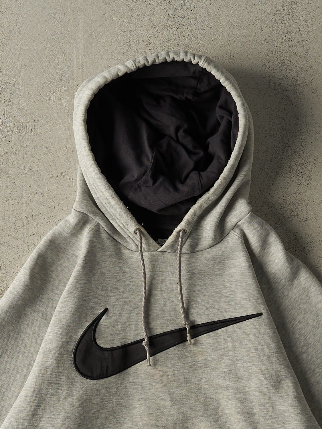 Vintage Y2K Grey Nike Embroidered Hoodie (L/XL)