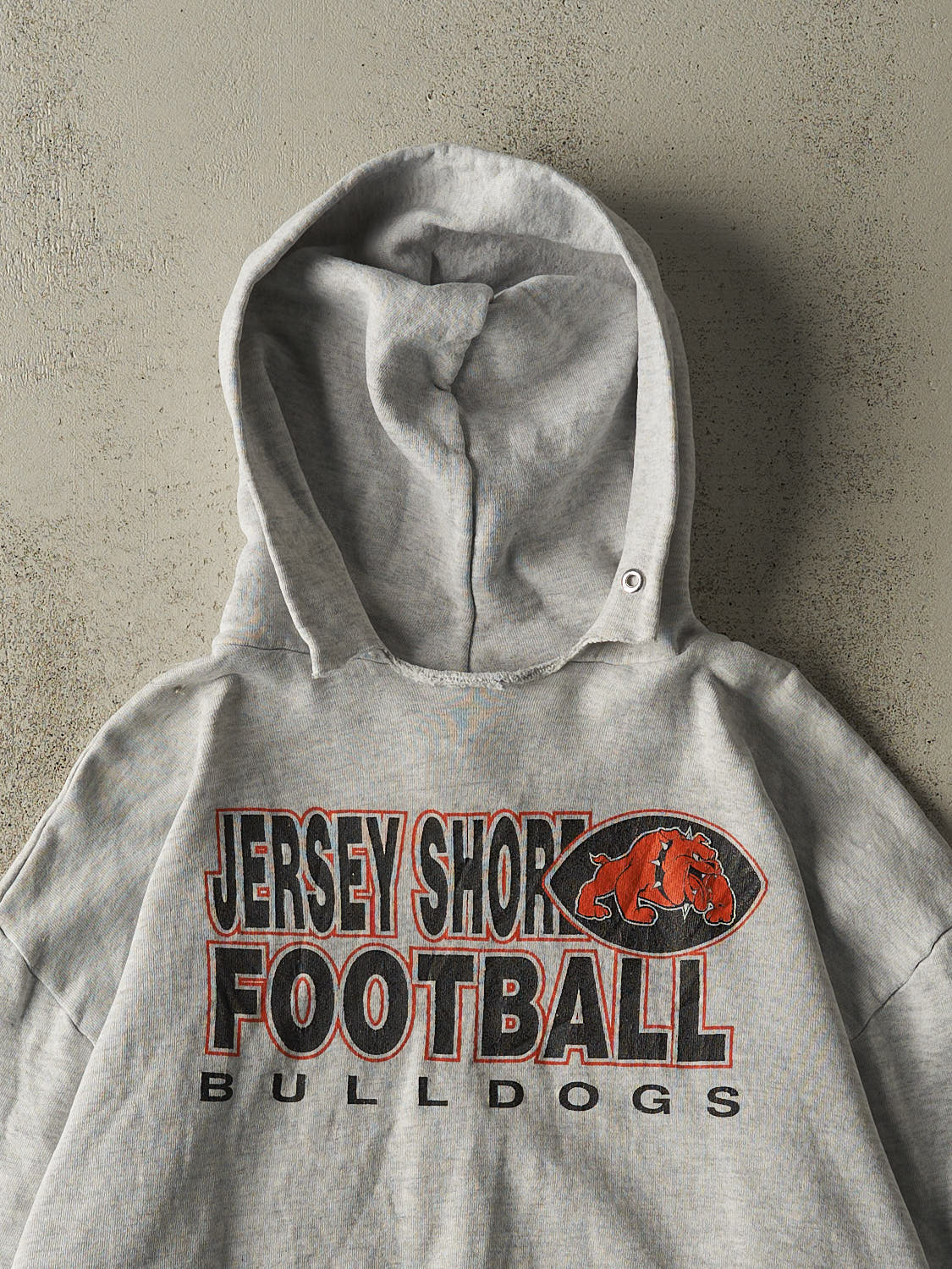 Vintage 90s Heather Grey Jersey Shore Bulldogs Football Hoodie (L)
