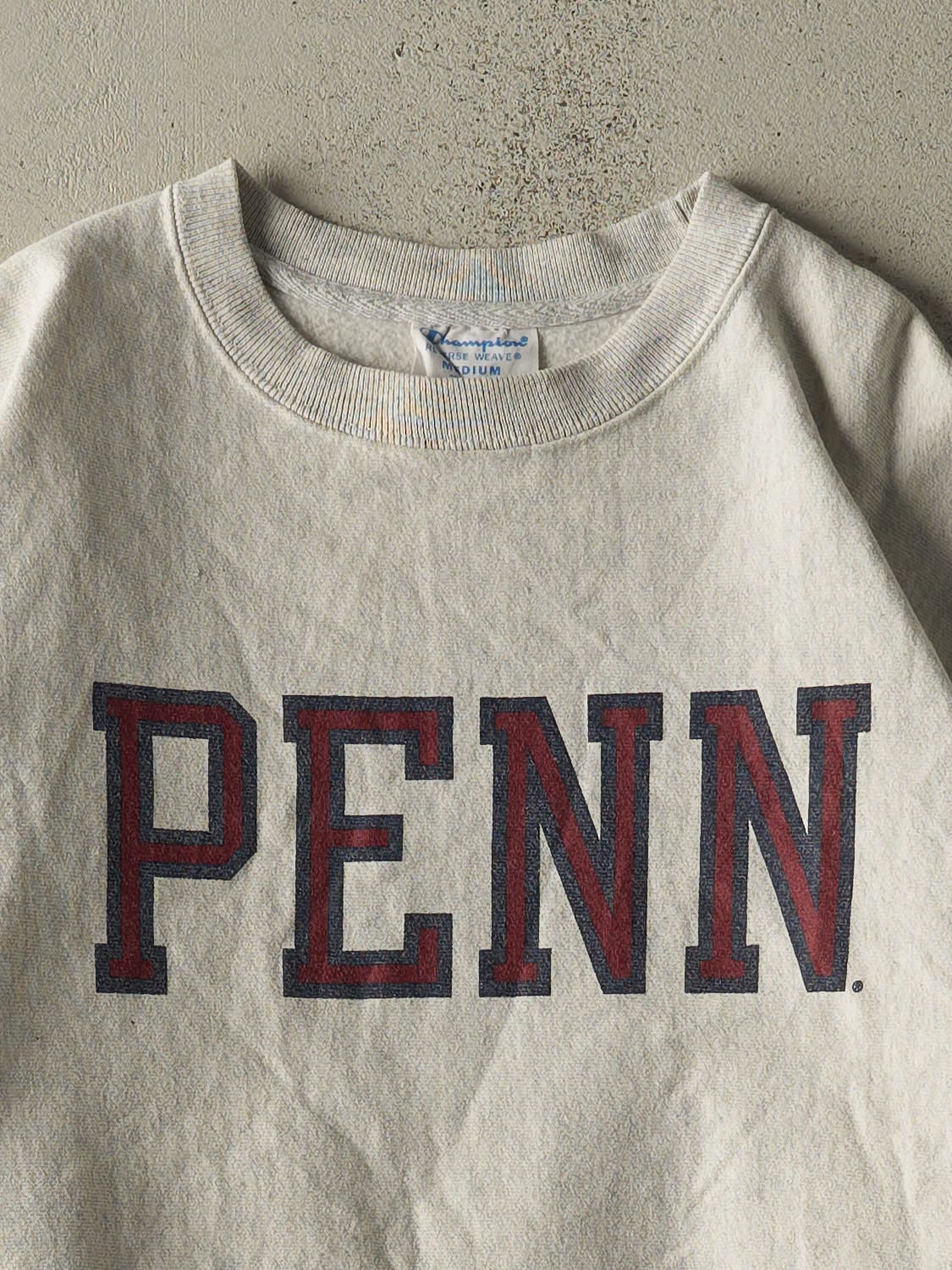 Vintage Y2K Heather Grey Penn Champion Reverse Weave Crewneck (M/L)