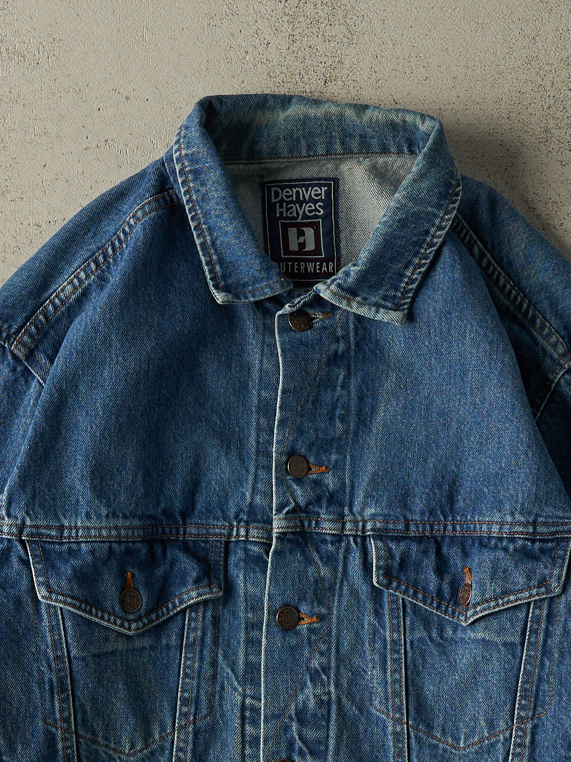 Vintage 90s Mid Wash Denver Hayes Denim Jacket (L/XL)