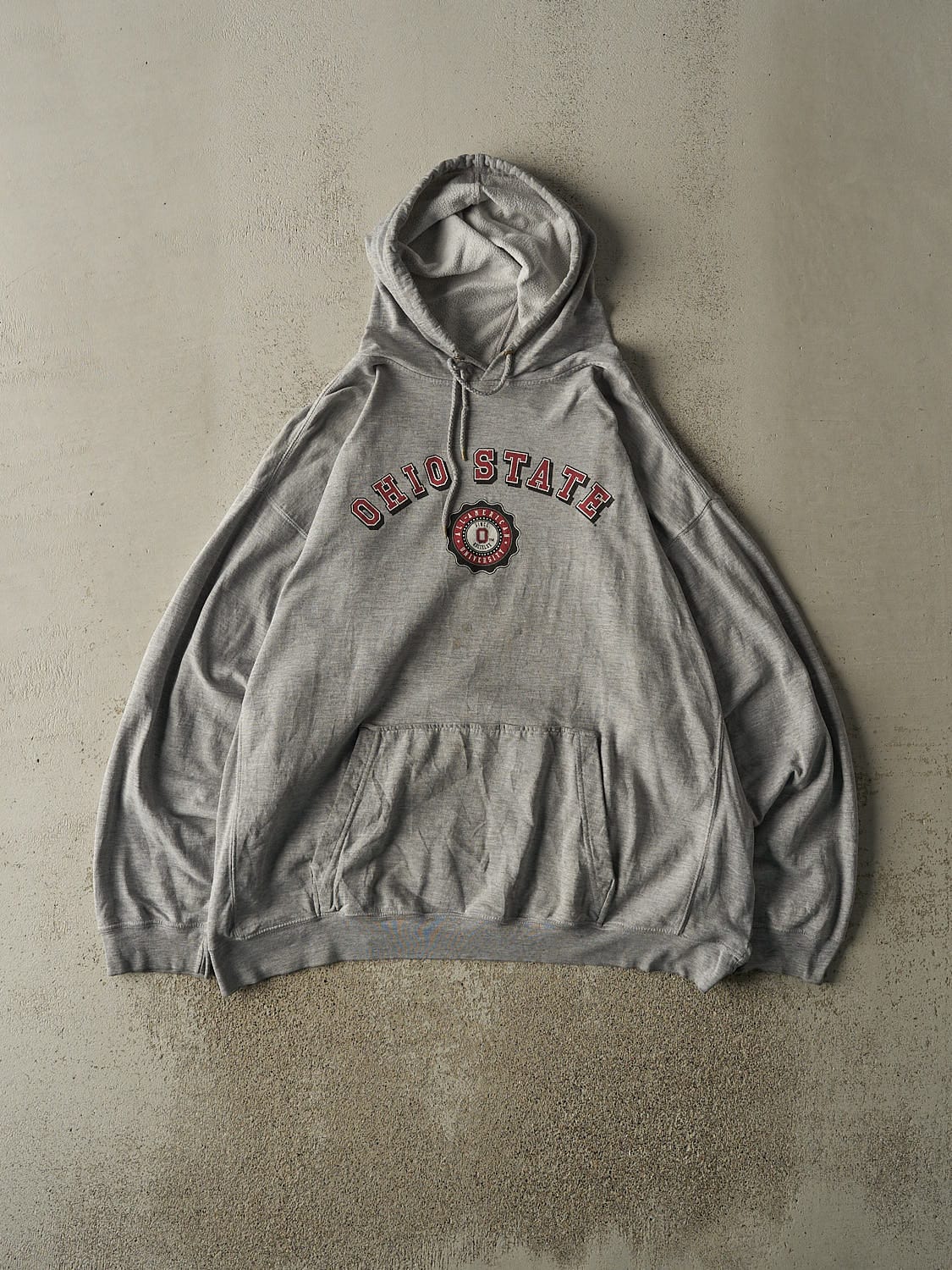 Vintage 90s Grey Ohio State University Hoodie (XL/XXL)