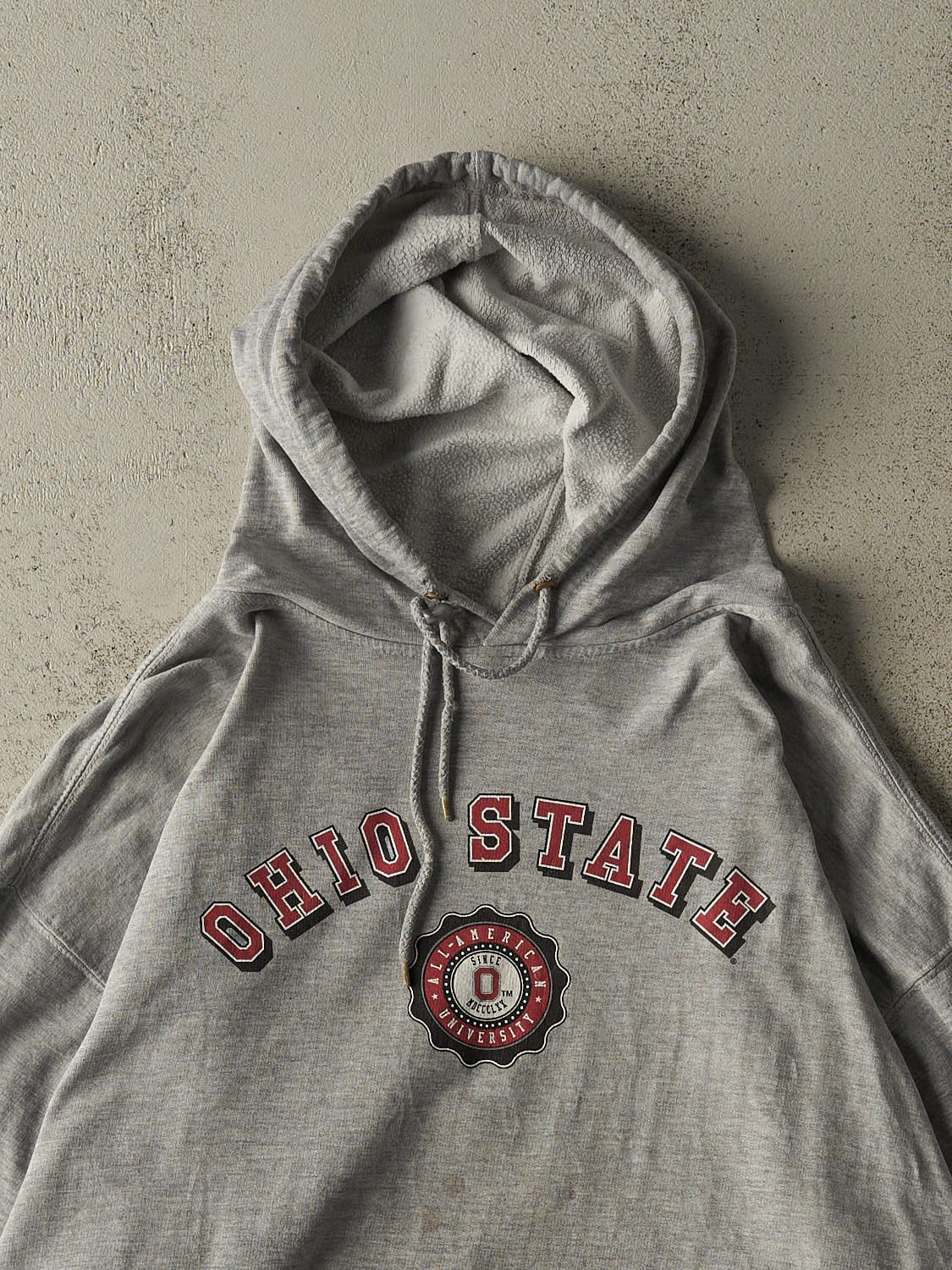Vintage 90s Grey Ohio State University Hoodie (XL/XXL)