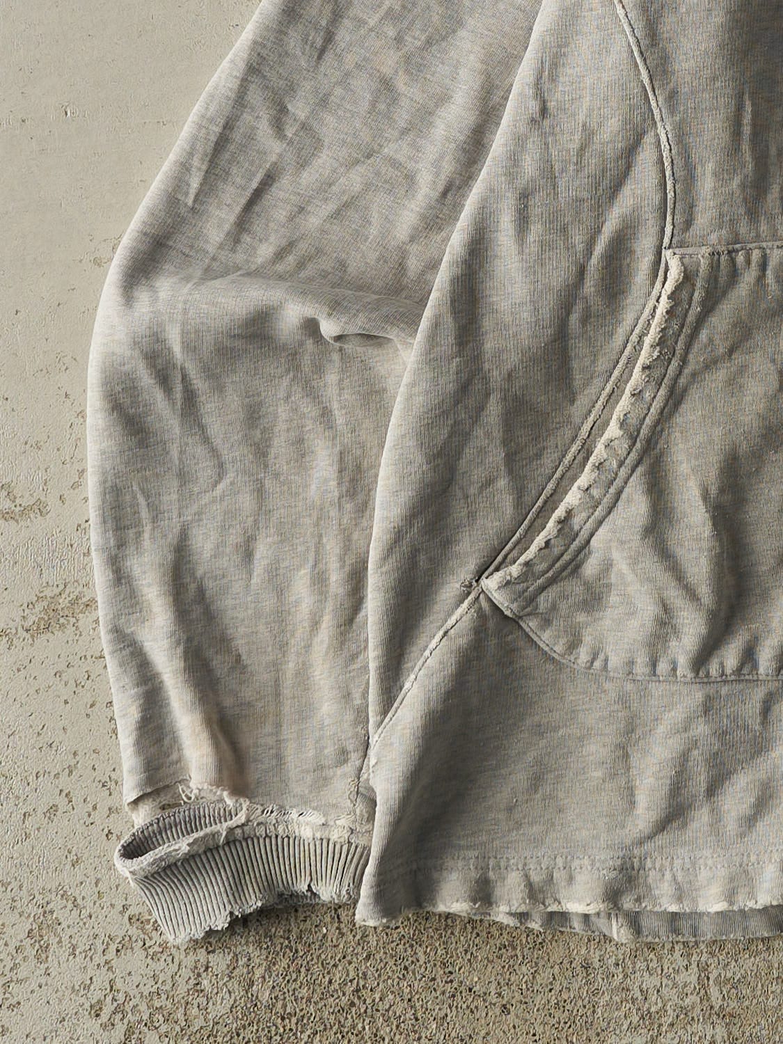 Vintage Y2K Grey Kansas University Jayhawks Adidas Hoodie (L/XL)