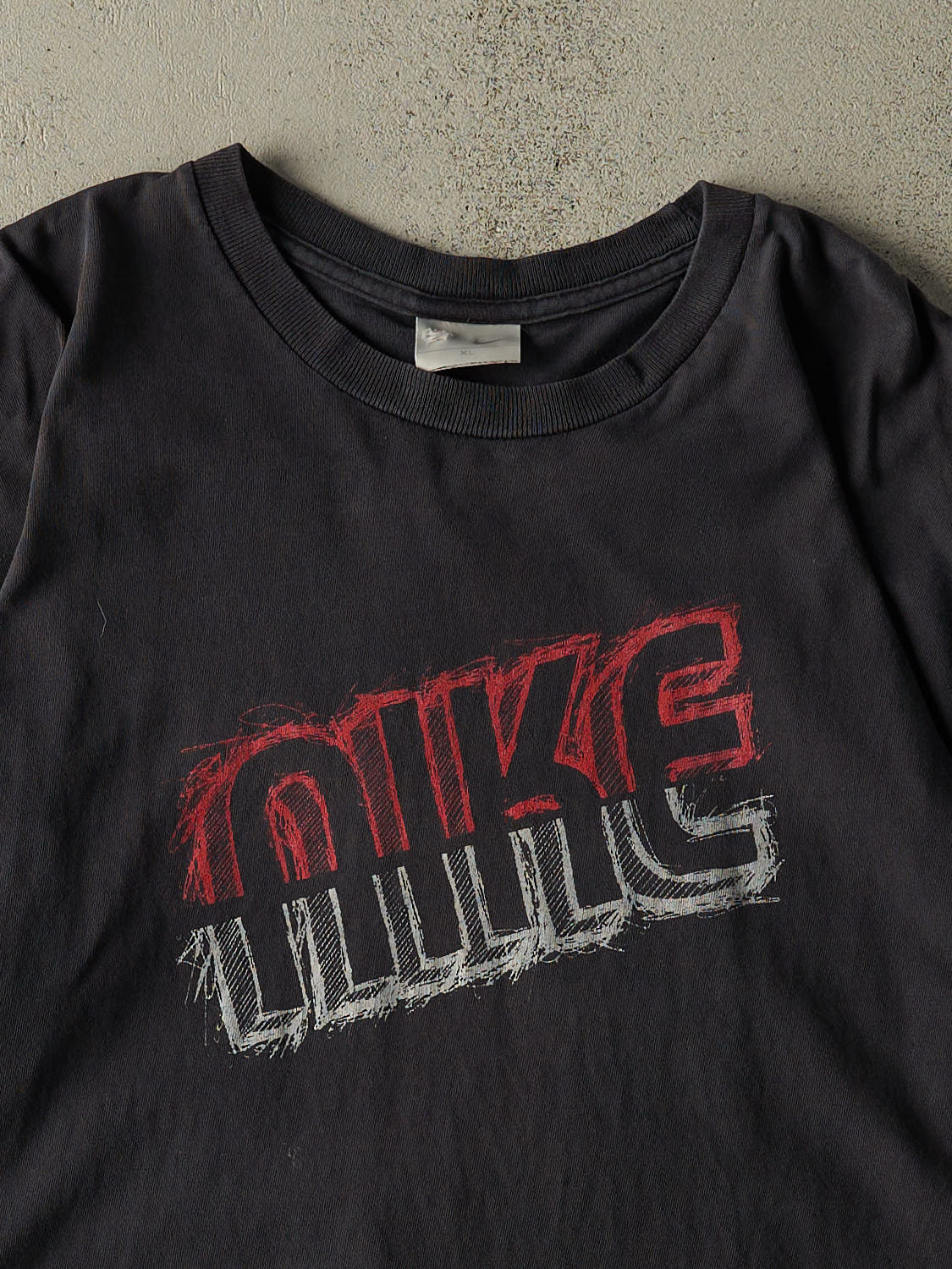 Vintage Y2K Faded Black Nike Logo Tee (XL)