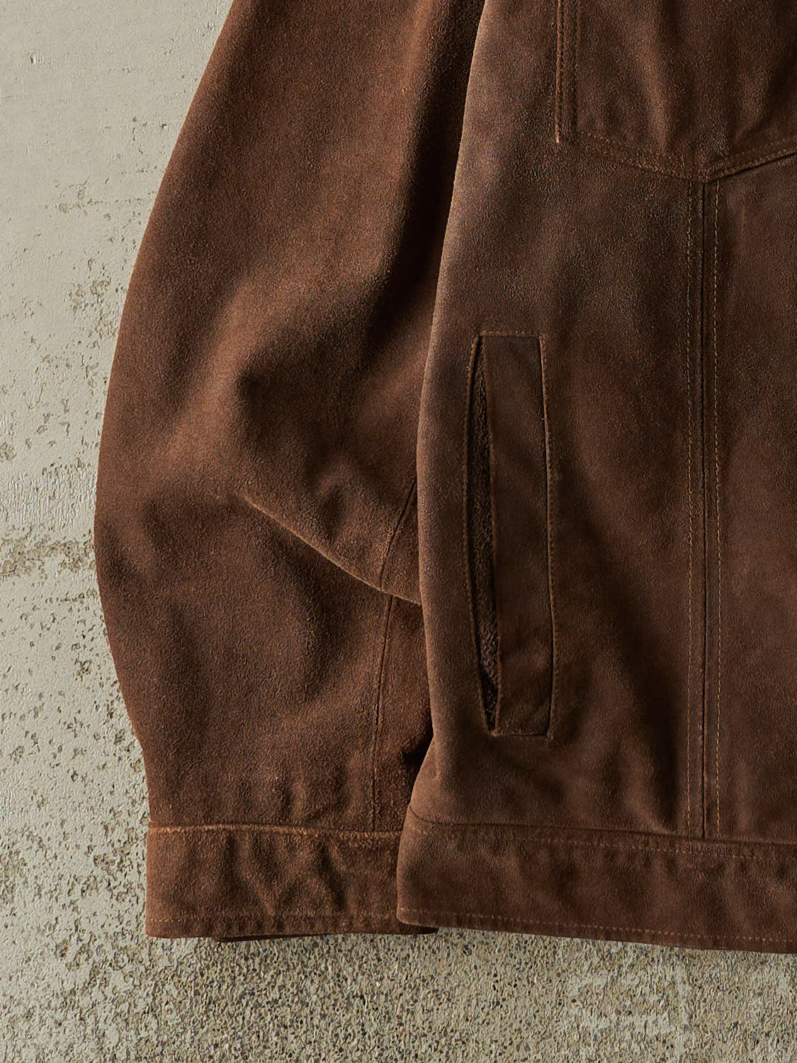 Vintage 90s Brown Suede Flannel Lined Leather Jacket (XL)