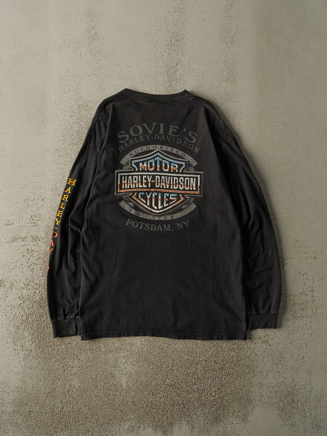 Vintage 03' Black Harley Davidson Potsdam NY Long Sleeve (M/L)