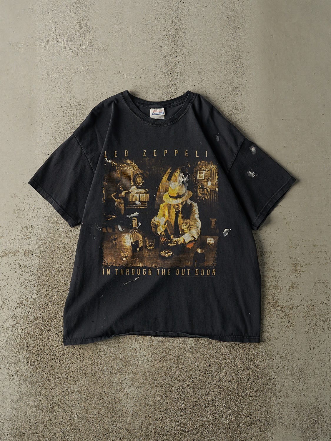 Vintage 08' Faded Black Led Zeppelin "In Through The Out Door" Tee (L)