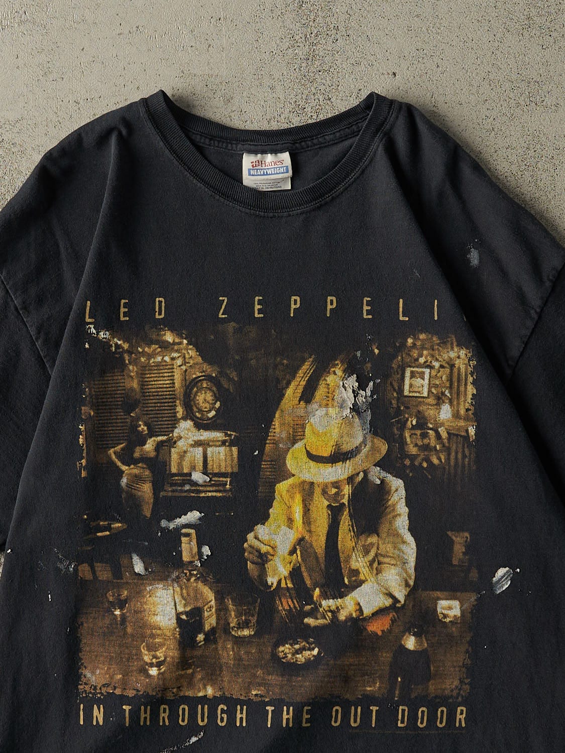 Vintage 08' Faded Black Led Zeppelin "In Through The Out Door" Tee (L)