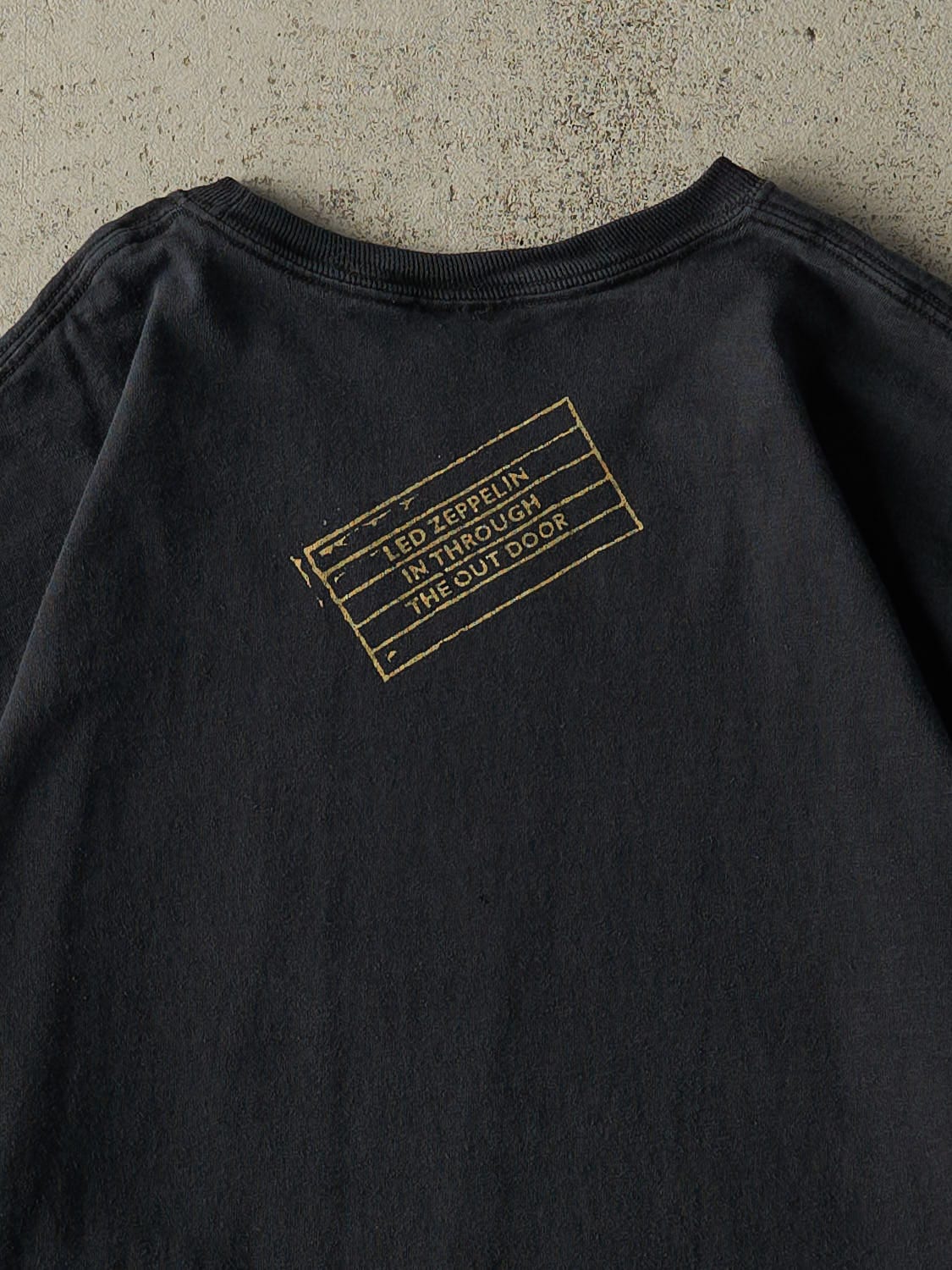 Vintage 08' Faded Black Led Zeppelin "In Through The Out Door" Tee (L)