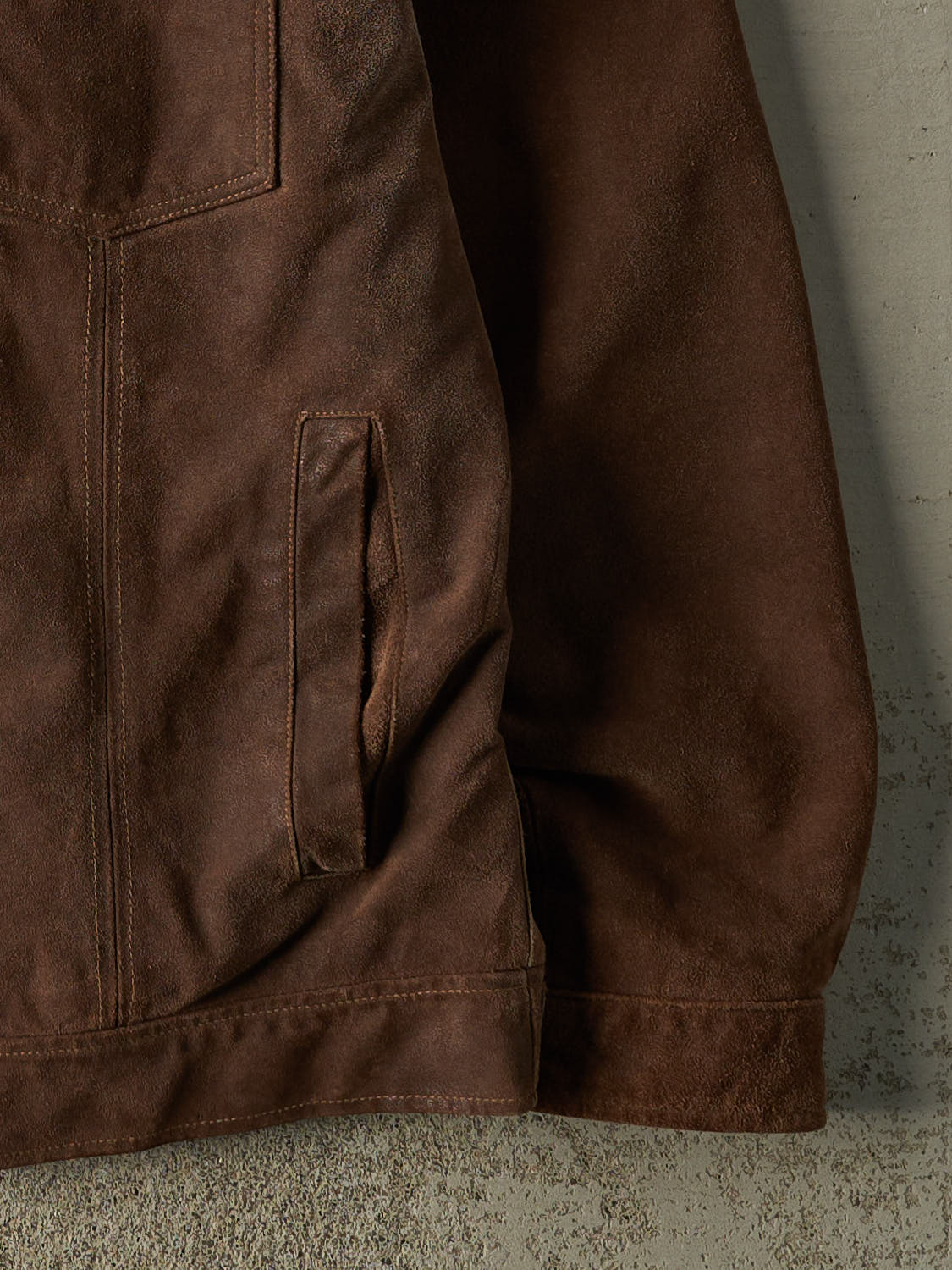 Vintage 90s Brown Suede Flannel Lined Leather Jacket (XL)