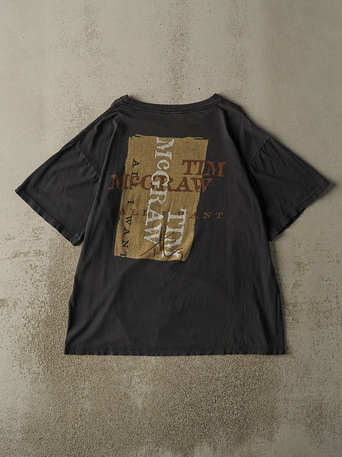 Vintage 95' Faded Black Tim McGraw All I Want Tee (XL)