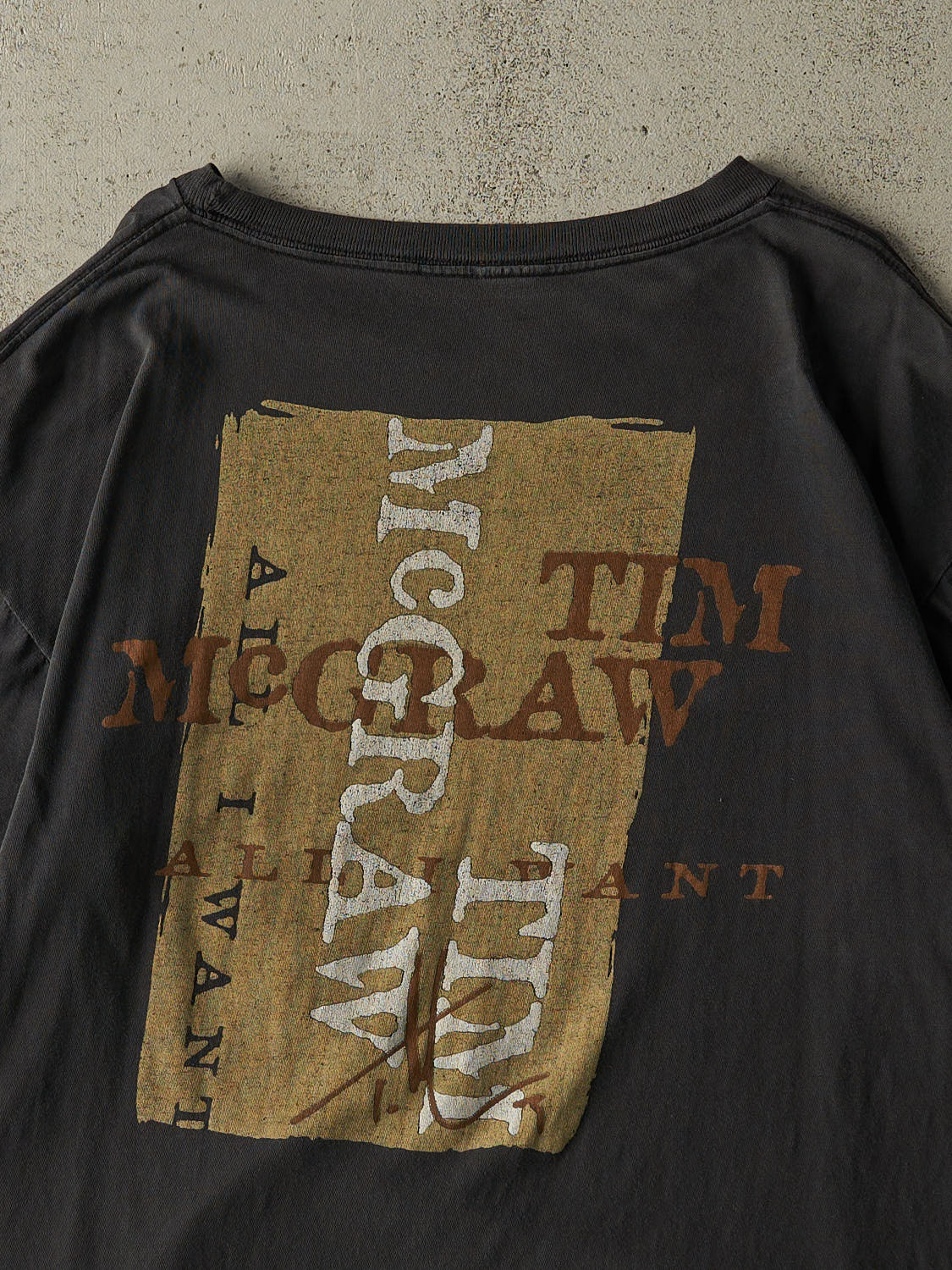 Vintage 95' Faded Black Tim McGraw All I Want Tee (XL)