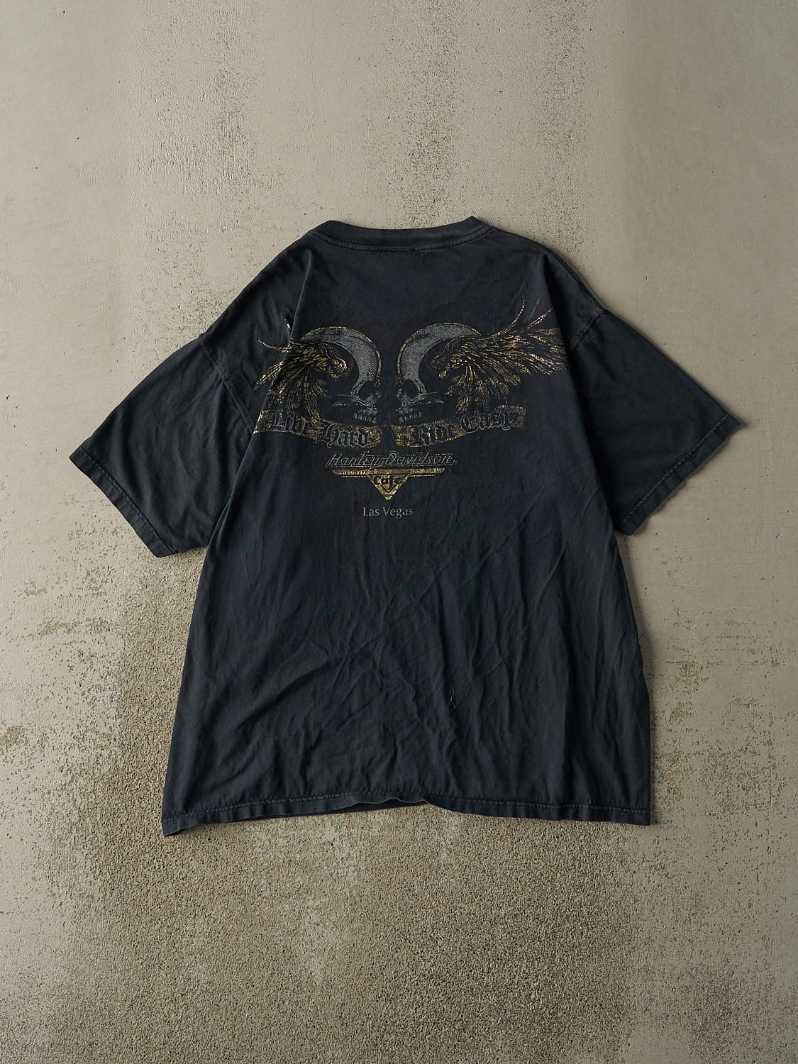 Vintage Y2K Navy Blue Harley Davidson Cafe Las Vegas Tee (XL)