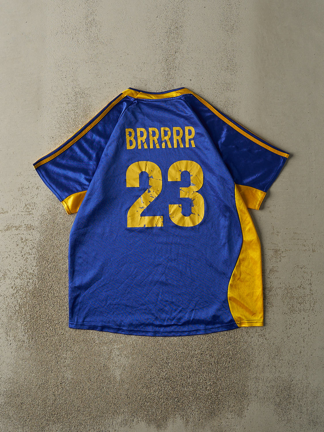 Vintage Y2K Blue & Yellow Adidas Soccer Jersey (L/XL)