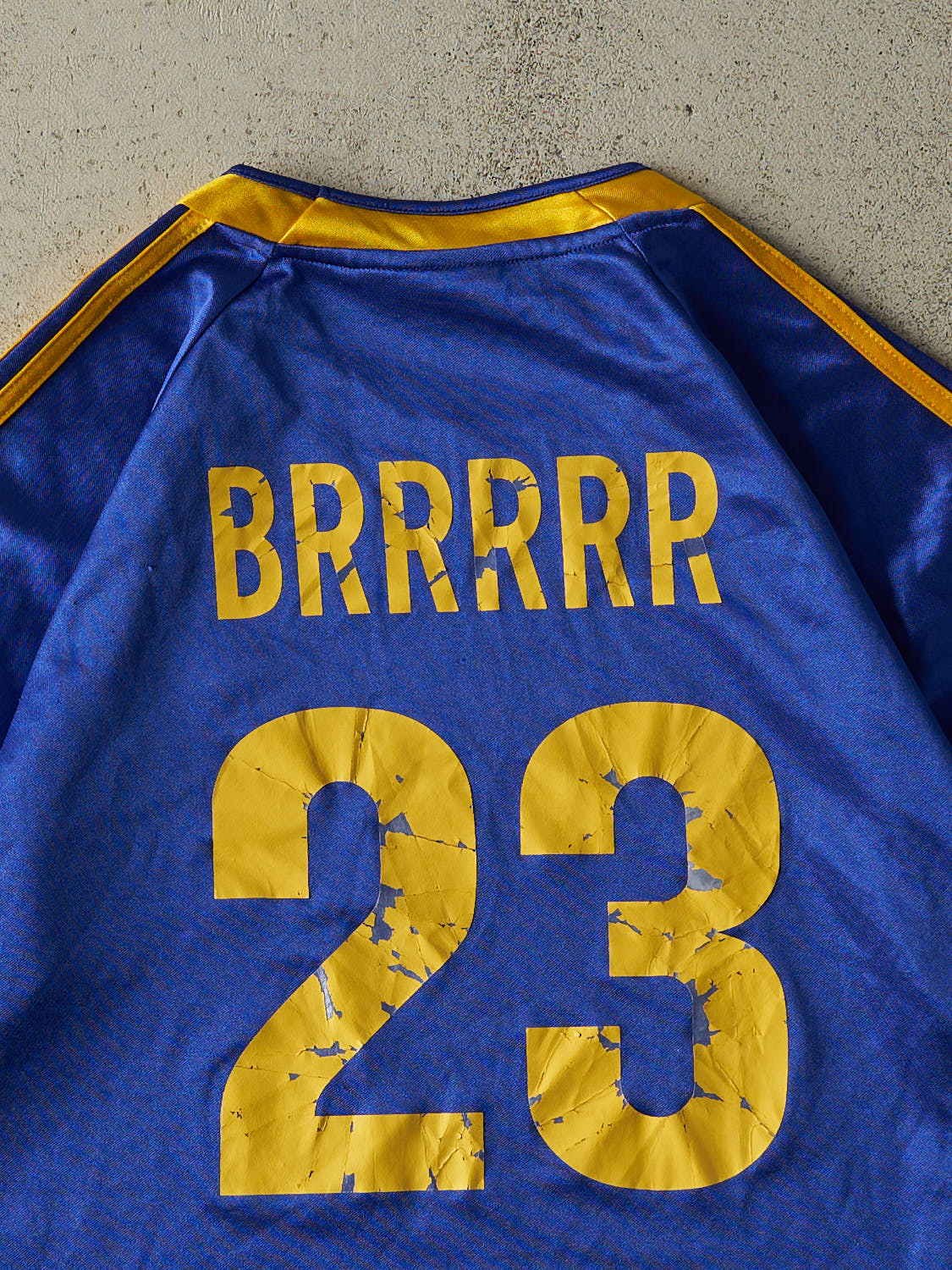 Vintage Y2K Blue & Yellow Adidas Soccer Jersey (L/XL)