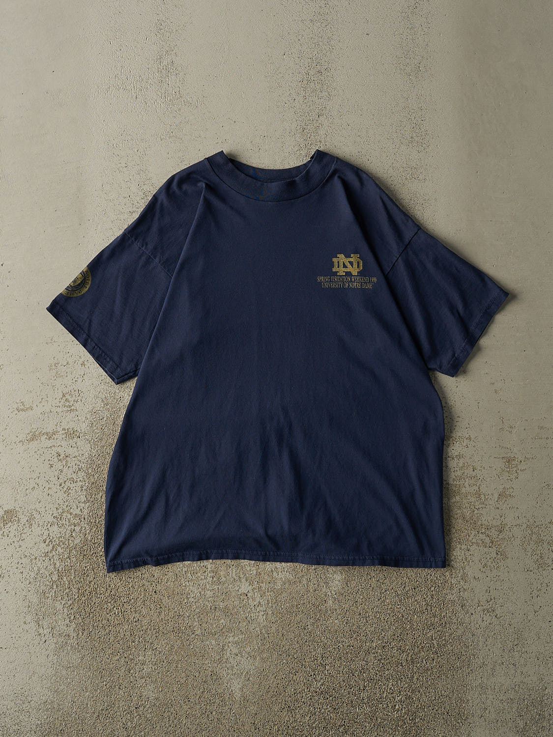 Vintage 99' Navy Blue University of Notre Dame Tee (L)