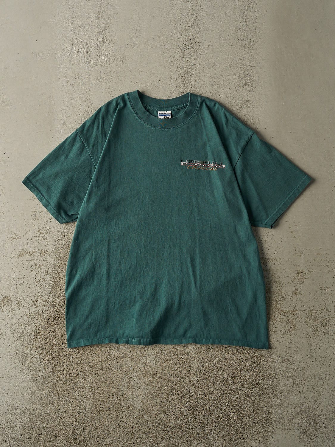 Vintage 97' Green "Life is Full of Important Choices" Golf Slogan Tee (L/XL)