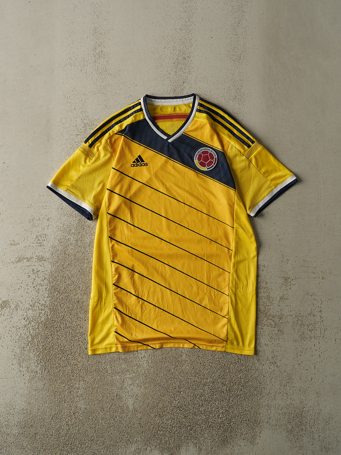 Vintage Y2K Yellow Columbia Adidas Soccer Jersey (L/XL)