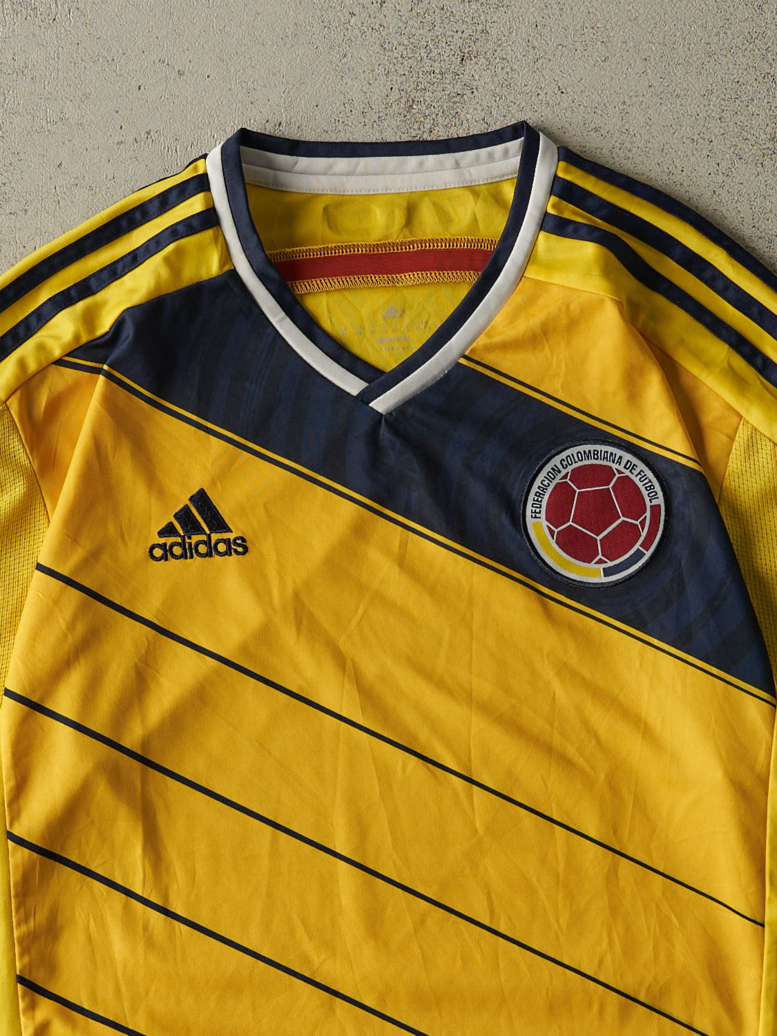 Vintage Y2K Yellow Columbia Adidas Soccer Jersey (L/XL)