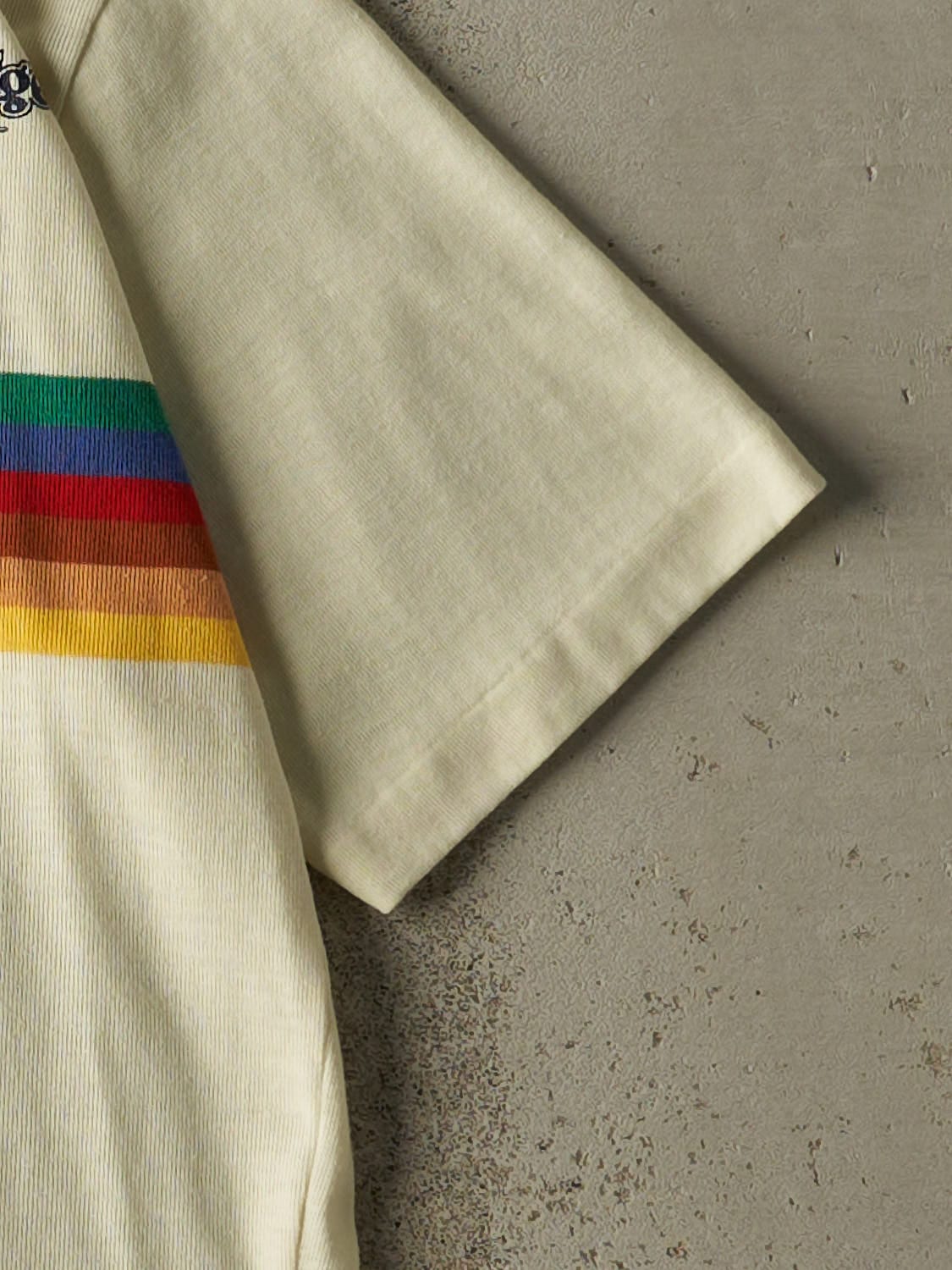 Vintage 70s Beige Sunset Lodge Quarter Button Tee (XS/S)