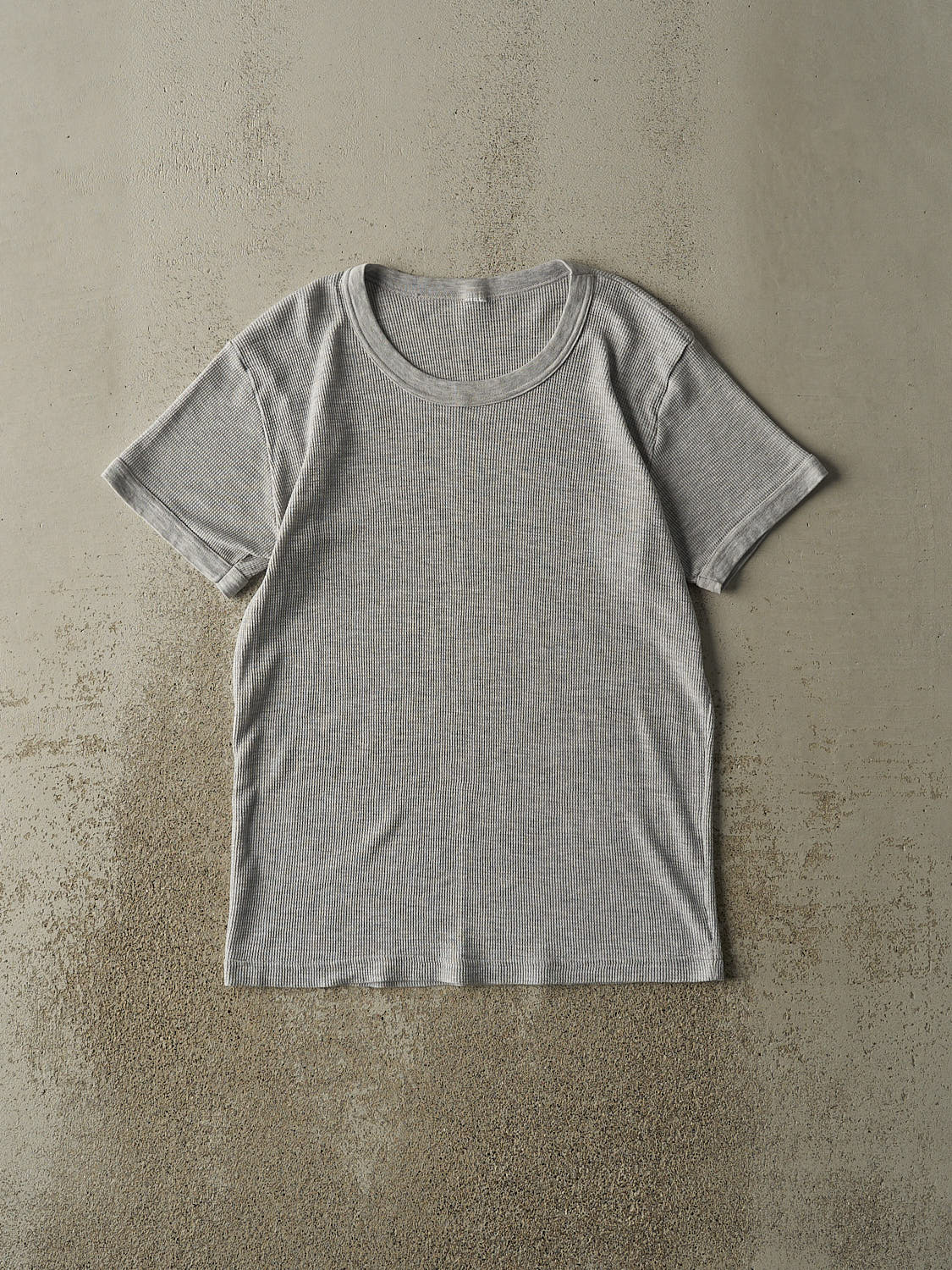 Vintage 90s Grey Thermal Short Sleeve Tee (L)